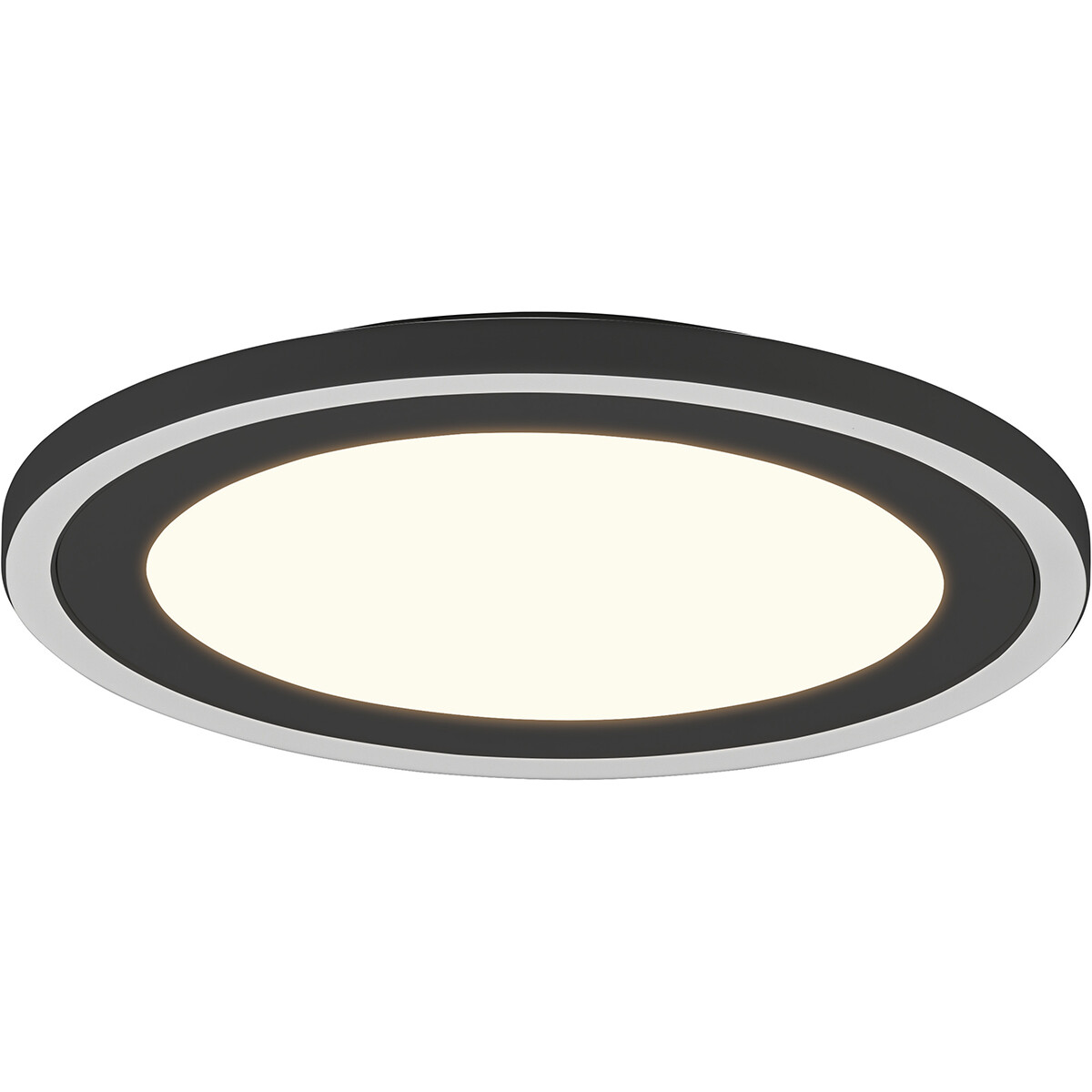 LED Plafondlamp - Plafondverlichting - Trion Coman - 24.5W - Warm Wit 3000K - Rond - Mat Zwart - Kunststof