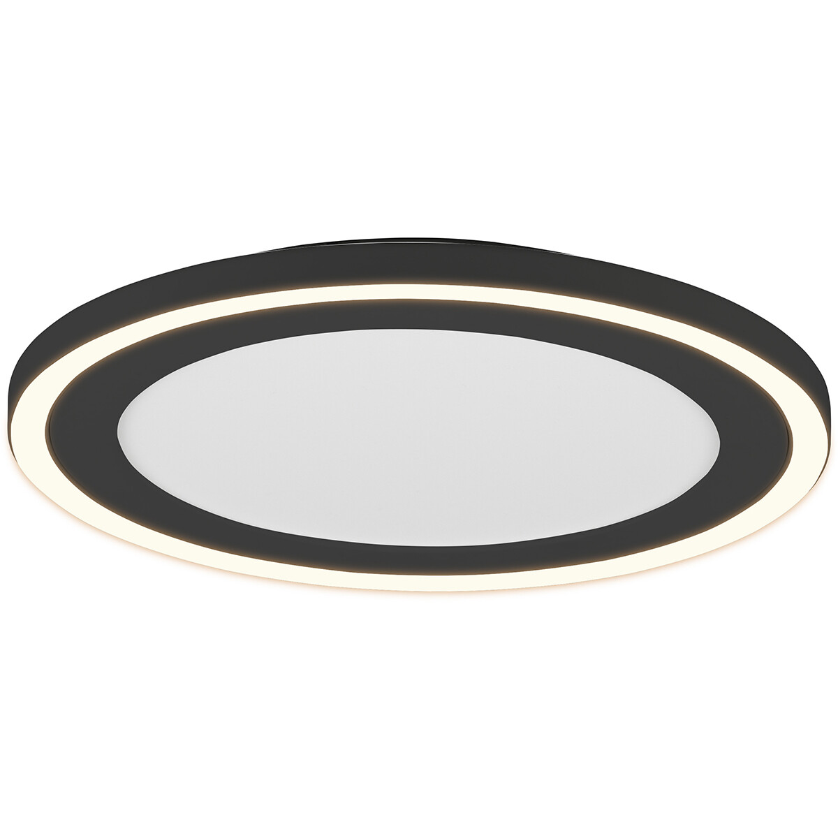 LED Plafondlamp - Plafondverlichting - Trion Coman - 24.5W - Warm Wit 3000K - Rond - Mat Zwart - Kunststof