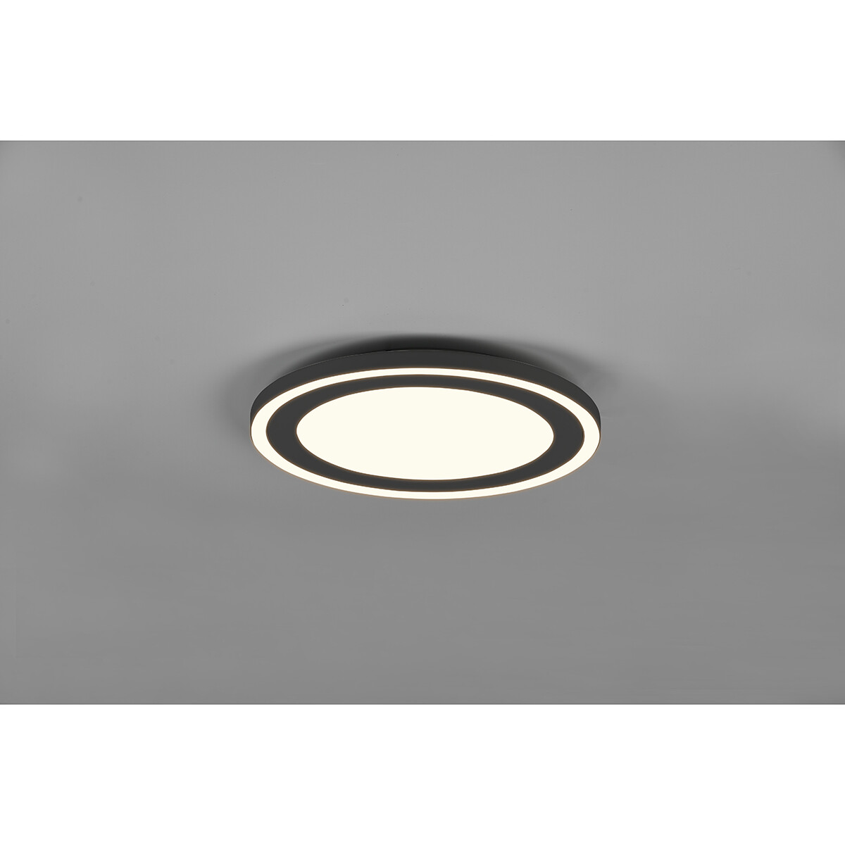 LED Plafondlamp - Plafondverlichting - Trion Coman - 24.5W - Warm Wit 3000K - Rond - Mat Zwart - Kunststof