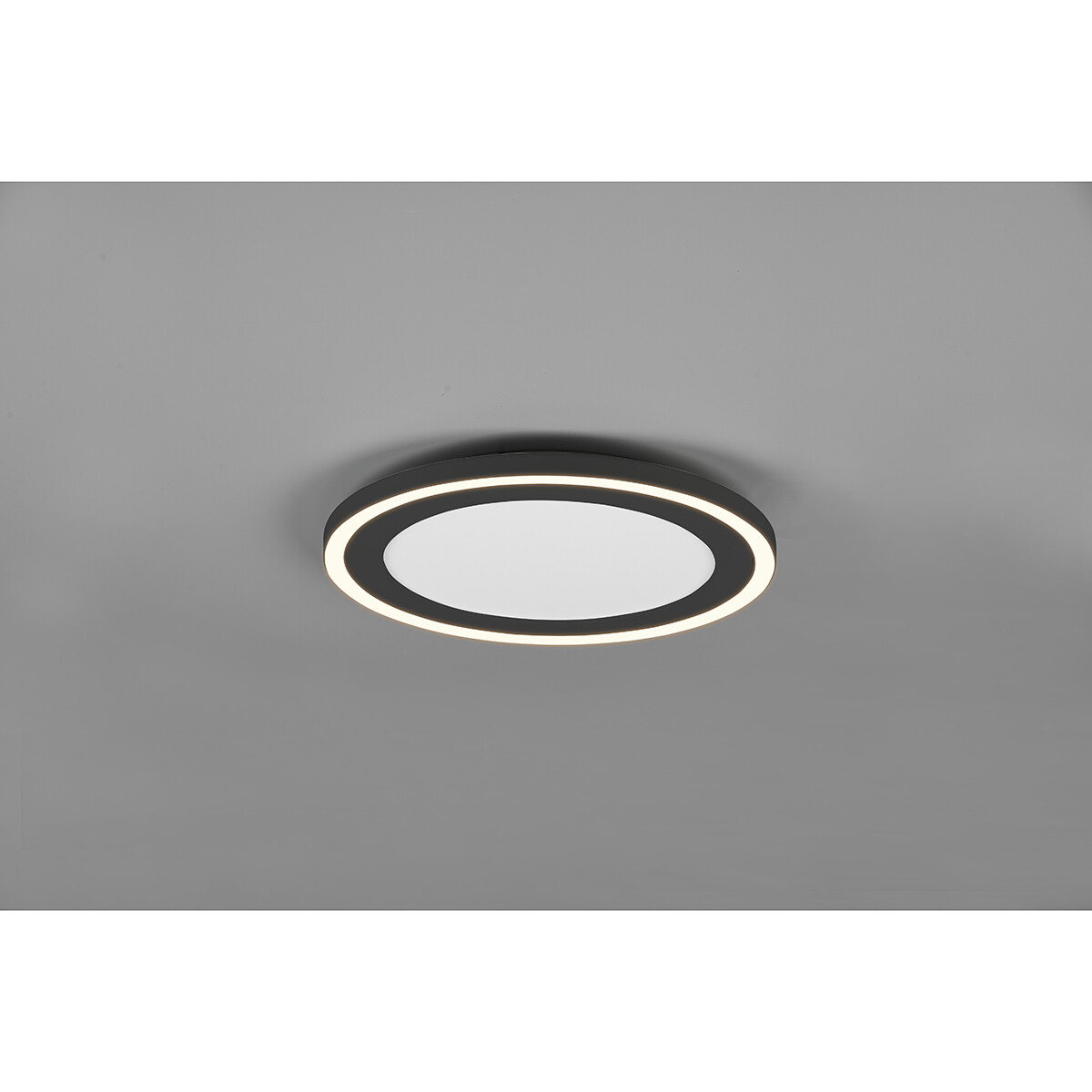 LED Plafondlamp - Plafondverlichting - Trion Coman - 24.5W - Warm Wit 3000K - Rond - Mat Zwart - Kunststof