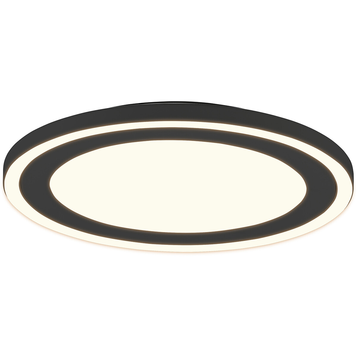 LED Plafondlamp - Plafondverlichting - Trion Coman - 24.5W - Warm Wit 3000K - Rond - Mat Zwart - Kunststof product afbeelding