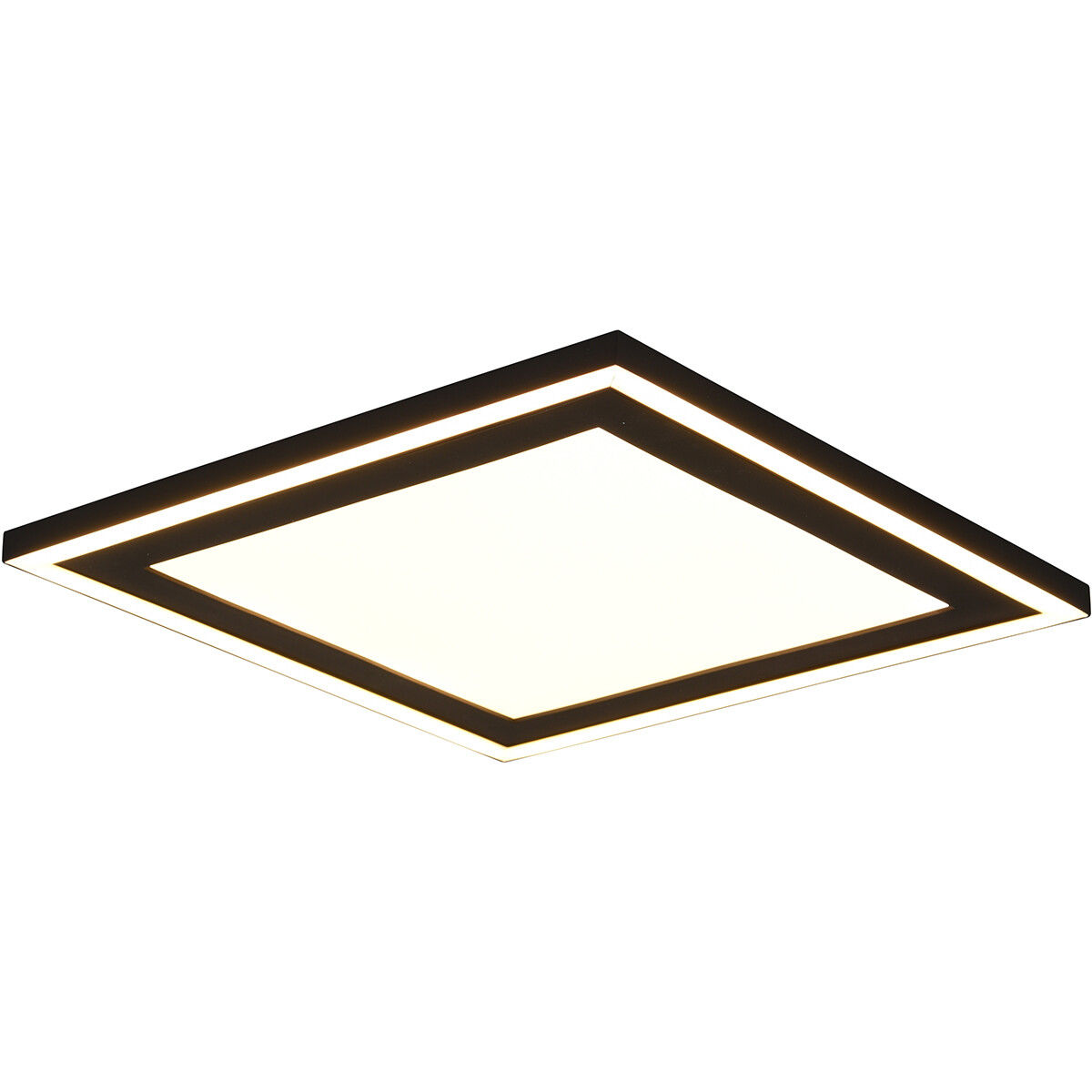 LED Plafondlamp - Plafondverlichting - Trion Coman - 24.5W - Warm Wit 3000K - Vierkant - Mat Zwart - Kunststof product afbeelding