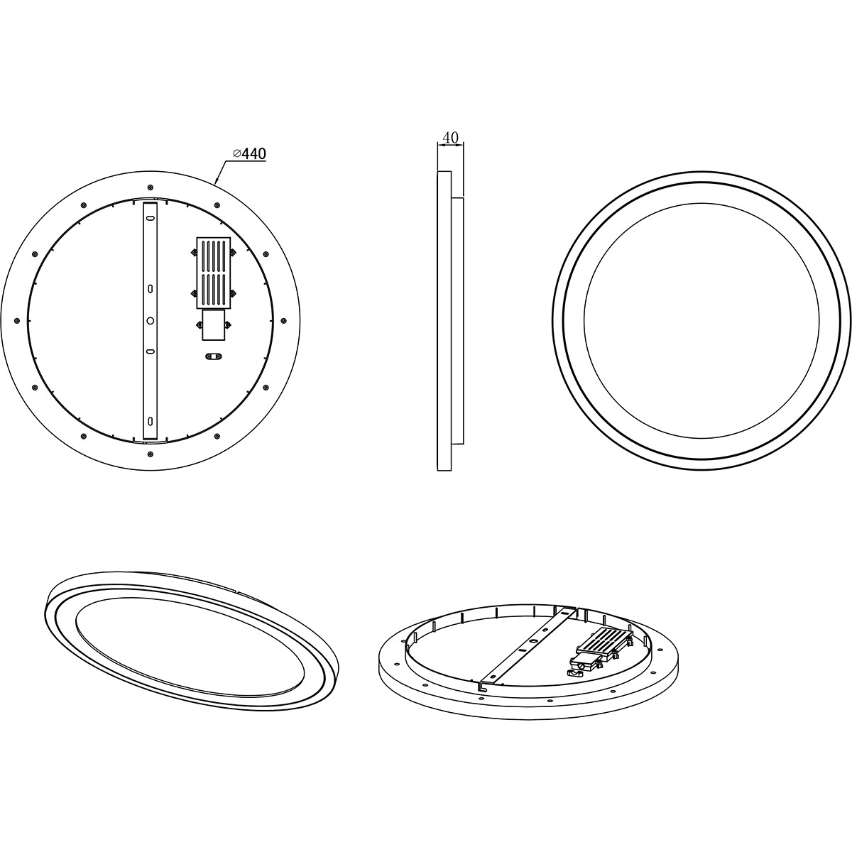 LED Plafondlamp - Plafondverlichting - Trion Coman - 29W - Natuurlijk Wit 4000K - Rond - Mat Wit - Kunststof