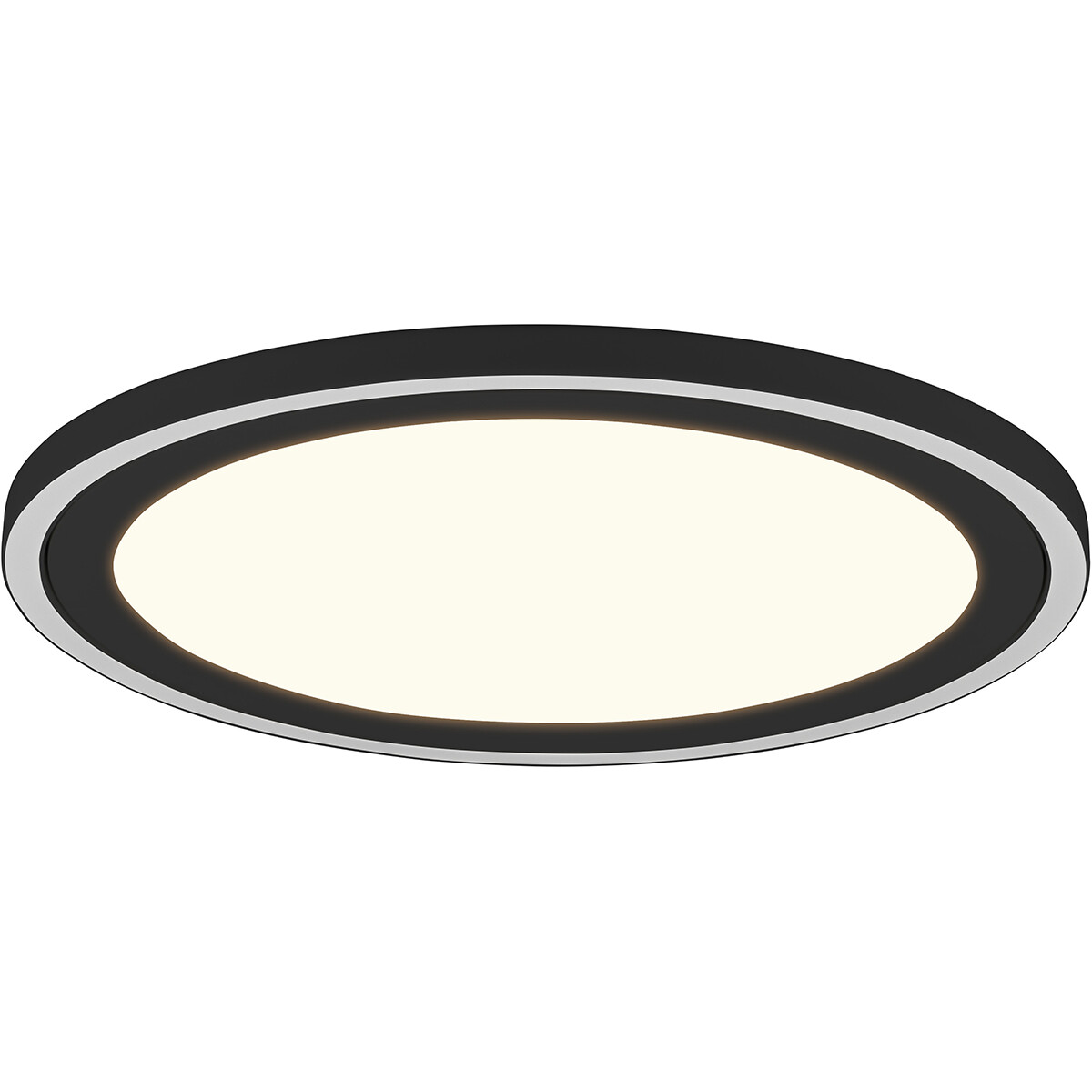 LED Plafondlamp - Plafondverlichting - Trion Coman - 29W - Warm Wit 3000K - Rond - Mat Zwart - Kunststof