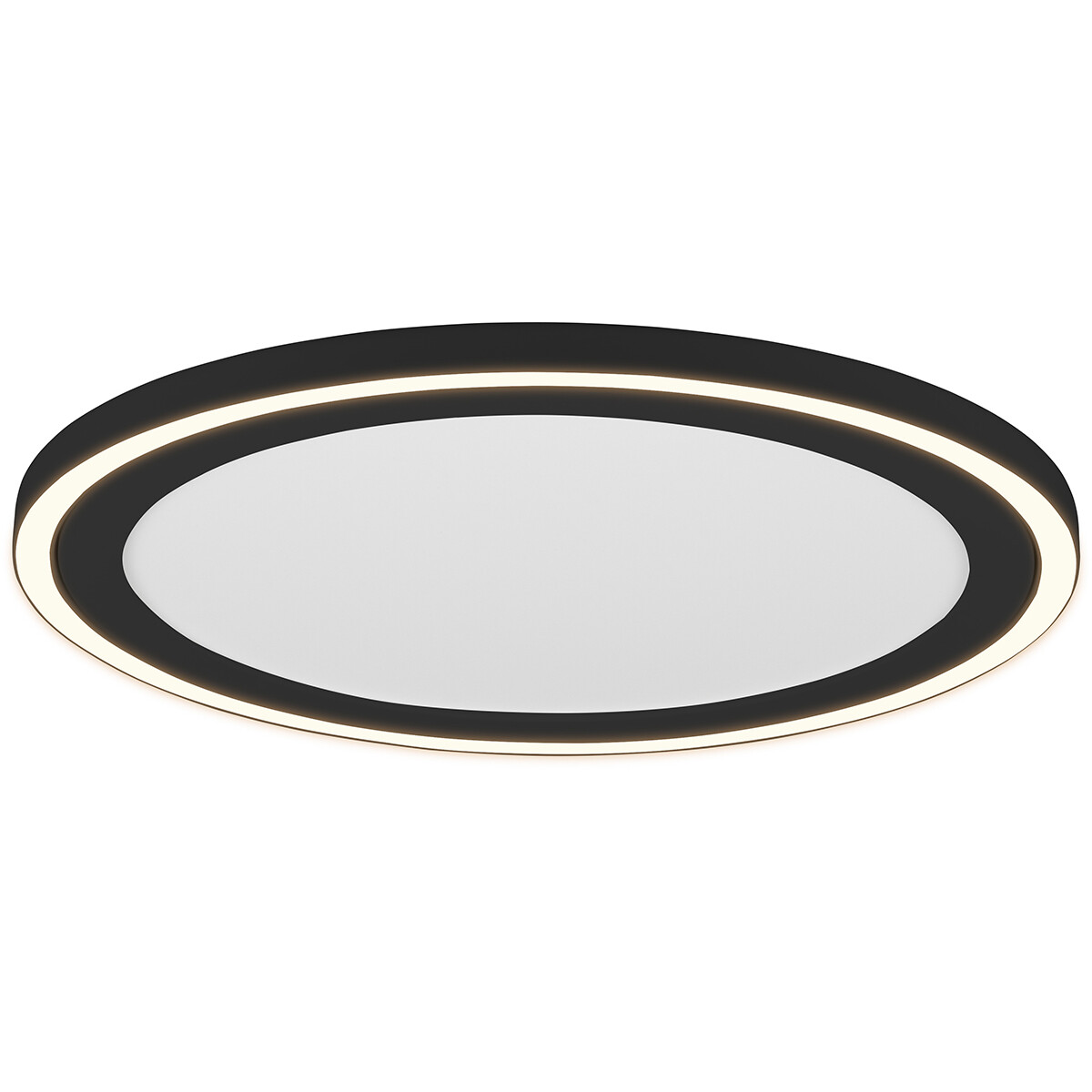 LED Plafondlamp - Plafondverlichting - Trion Coman - 29W - Warm Wit 3000K - Rond - Mat Zwart - Kunststof