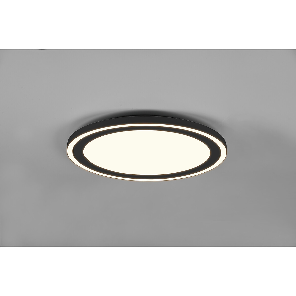 LED Plafondlamp - Plafondverlichting - Trion Coman - 29W - Warm Wit 3000K - Rond - Mat Zwart - Kunststof