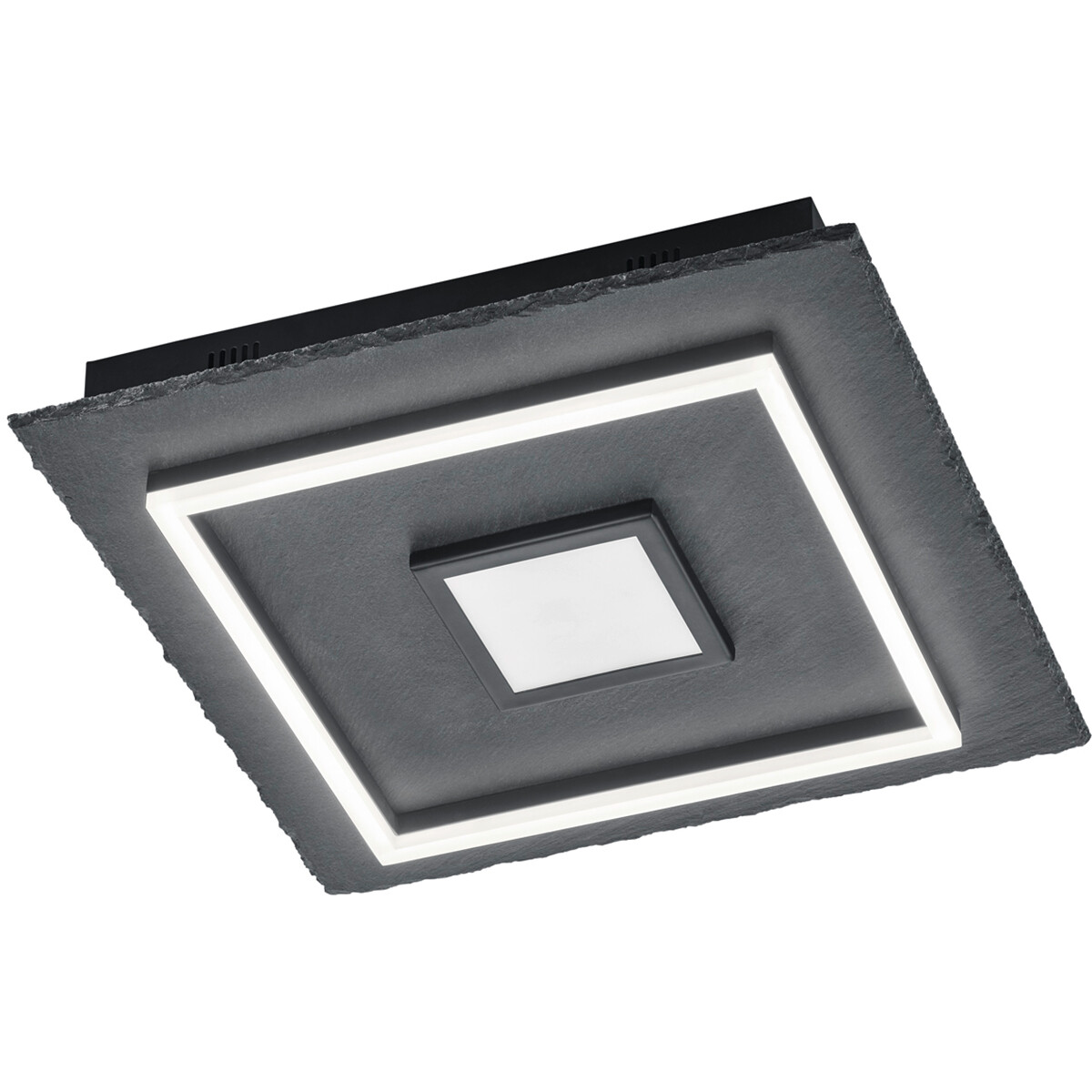 LED Plafondlamp - Plafondverlichting - Trion Corba - 31W - Warm Wit 3000K - Dimbaar - Vierkant - Mat Zwart - Leisteen product afbeelding