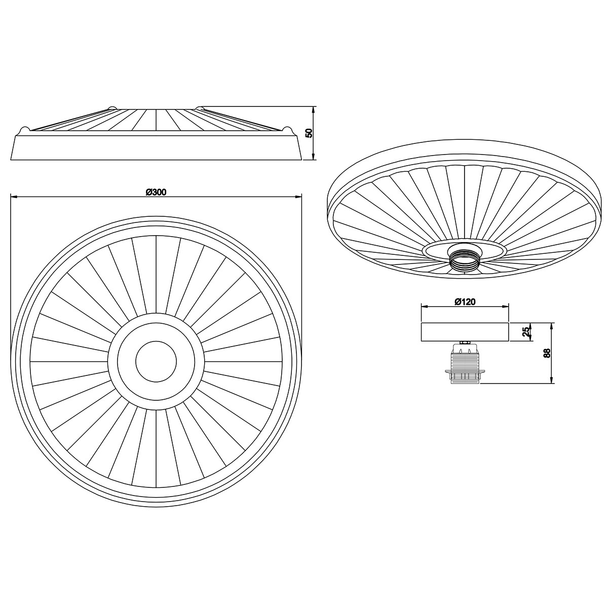 LED Plafondlamp - Plafondverlichting - Trion Corina - E27 Fitting - 1-lichts - Rond - Mat Wit - Gips