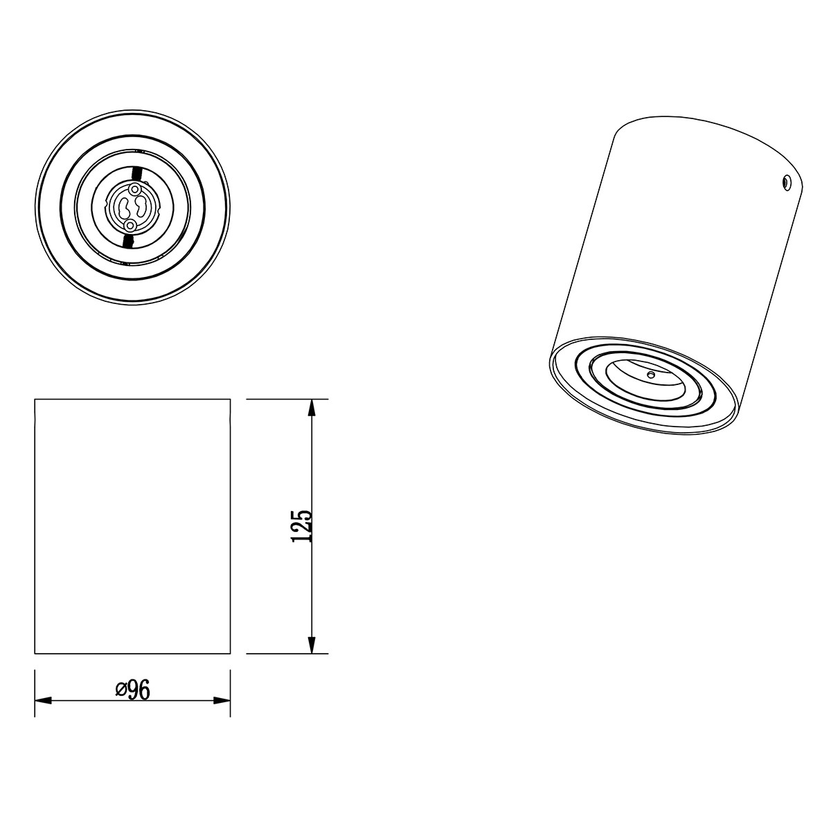 LED Plafondlamp - Plafondverlichting - Trion Cosmin - GU10 Fitting - 1-lichts - Rond - Mat Wit - Aluminium