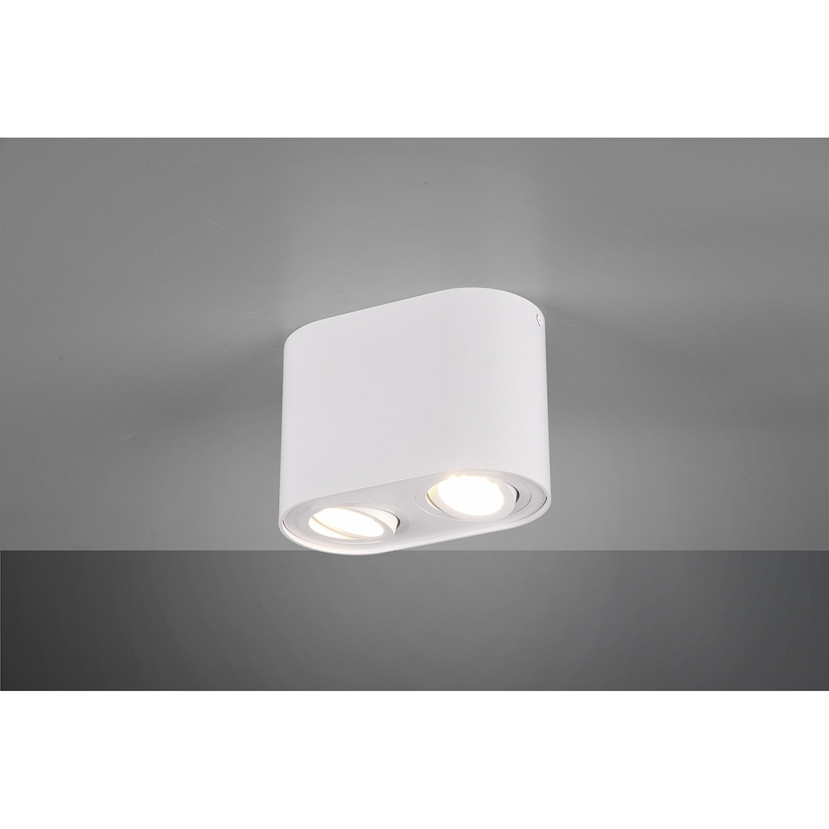 LED Plafondlamp - Plafondverlichting - Trion Cosmin - GU10 Fitting - 2-lichts - Rechthoek - Mat Wit - Aluminium