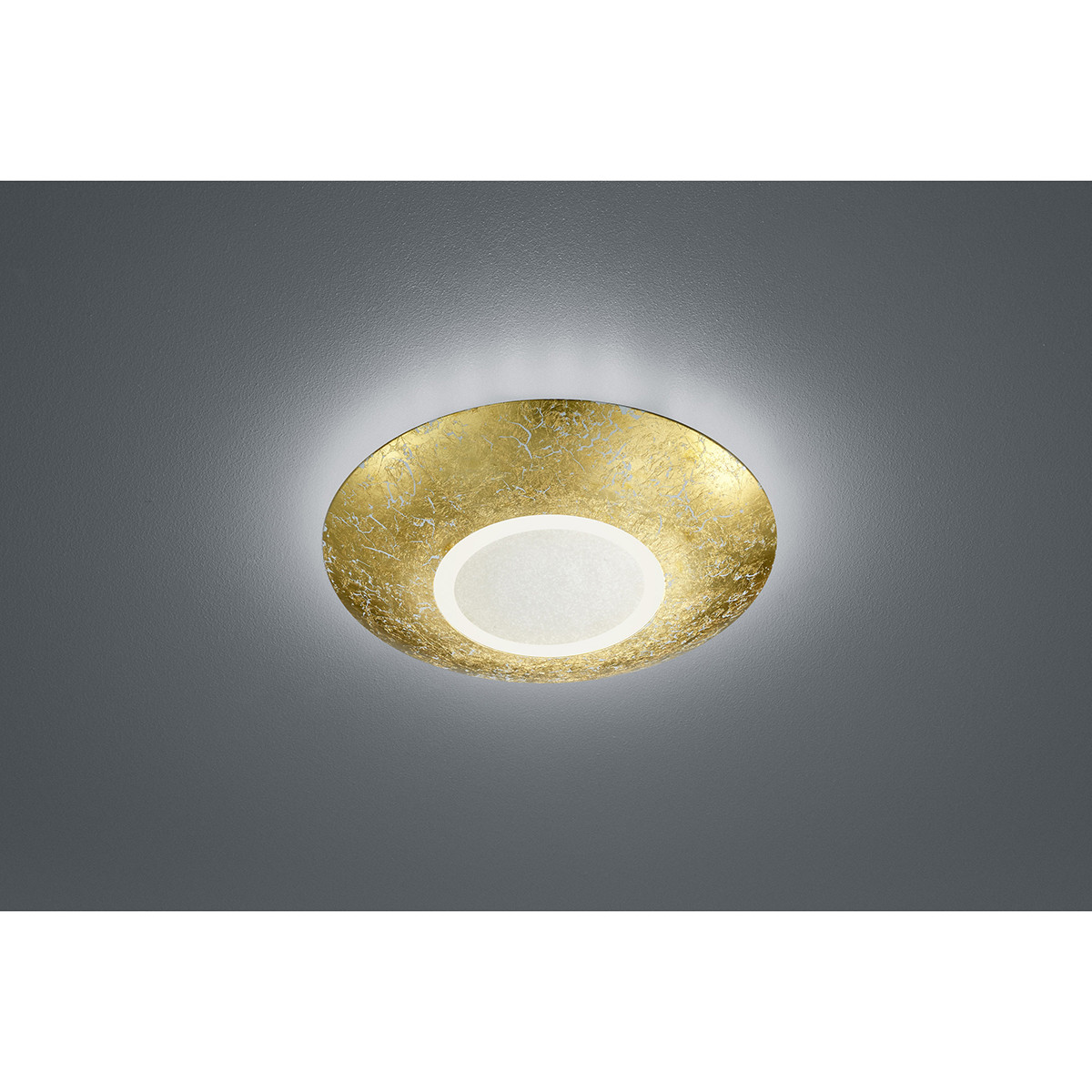 LED Plafondlamp - Plafondverlichting - Trion Cuno - 15W - Warm Wit 3000K - Rond - Mat Goud - Aluminium