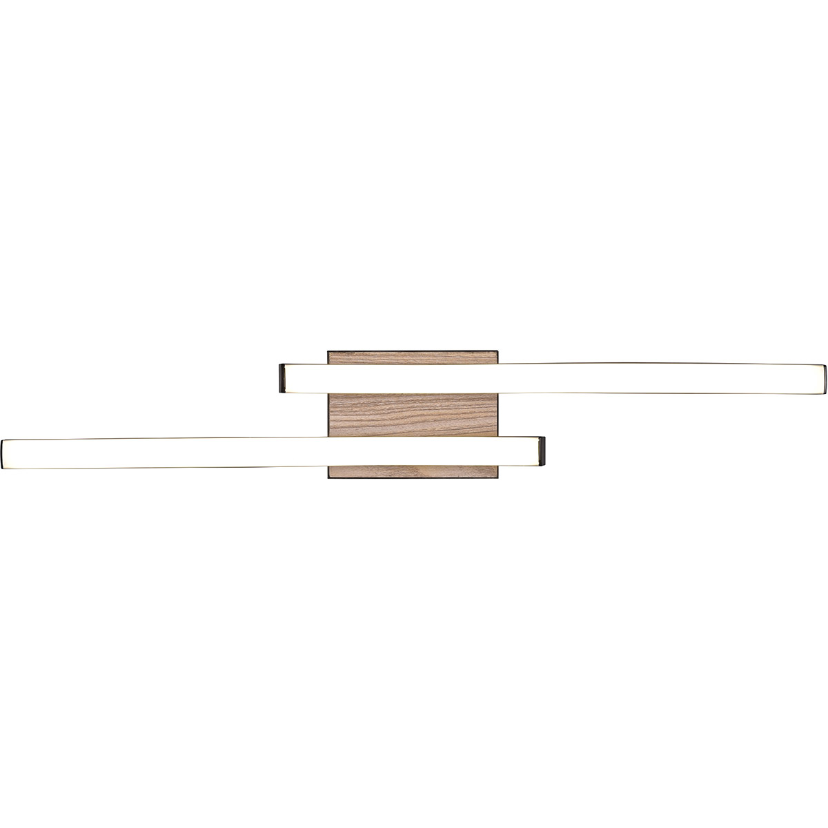 LED Plafondlamp - Plafondverlichting - Trion Dalga - 2-lichts - 5W - 3000K - Warm Wit - Gebogen Vorm - Bruin - MDF