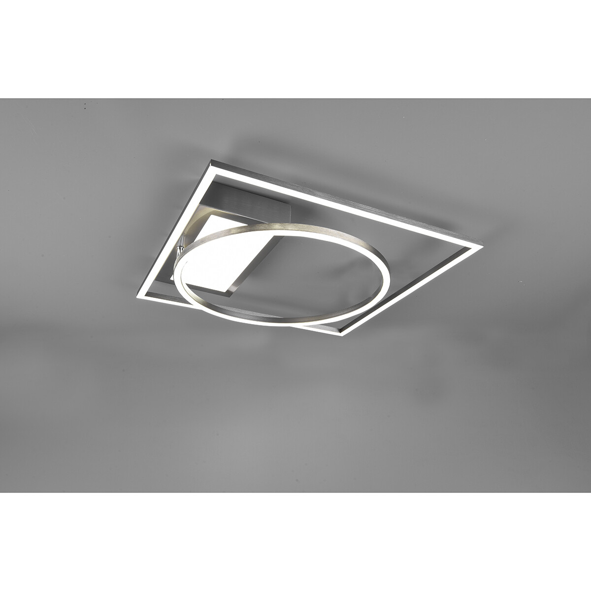 LED Plafondlamp - Plafondverlichting - Trion Dowino - 33W - Aanpasbare Kleur - Afstandsbediening - Dimbaar - Vierkant - Mat Nikkel - Aluminium