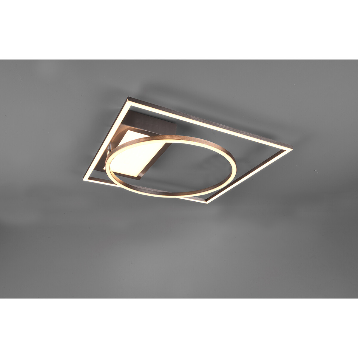 LED Plafondlamp - Plafondverlichting - Trion Dowino - 33W - Aanpasbare Kleur - Afstandsbediening - Dimbaar - Vierkant - Mat Nikkel - Aluminium