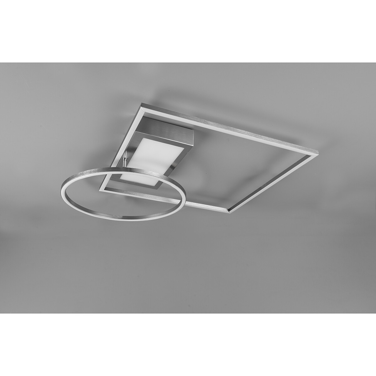 LED Plafondlamp - Plafondverlichting - Trion Dowino - 33W - Aanpasbare Kleur - Afstandsbediening - Dimbaar - Vierkant - Mat Nikkel - Aluminium