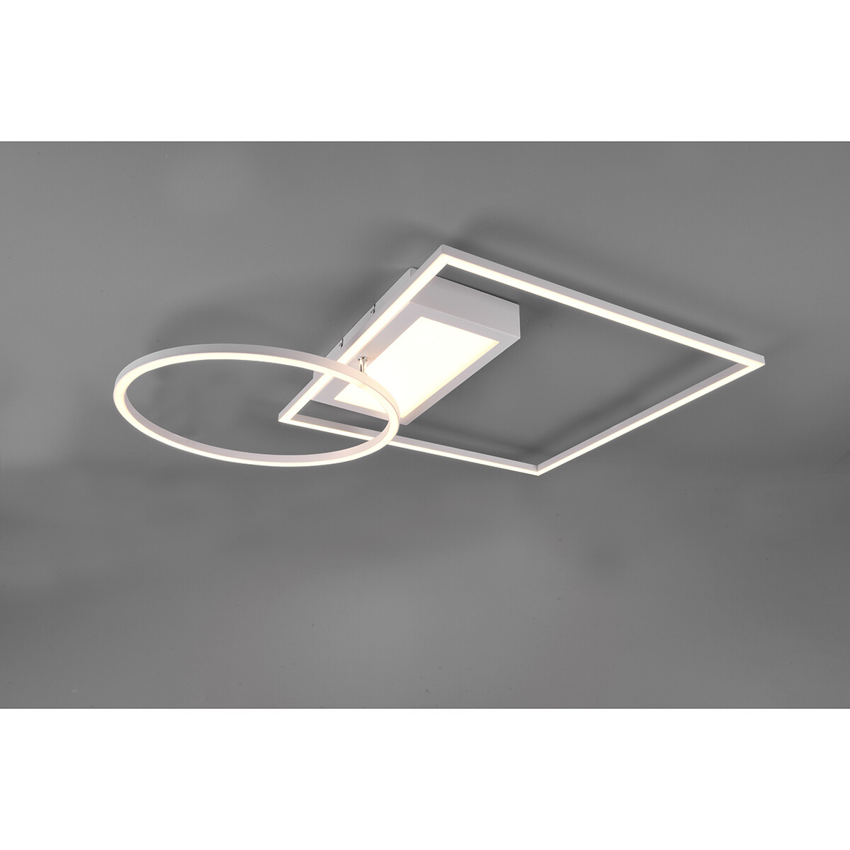 LED Plafondlamp - Plafondverlichting - Trion Dowino - 33W - Aanpasbare Kleur - Afstandsbediening - Dimbaar - Vierkant - Mat Wit - Aluminium