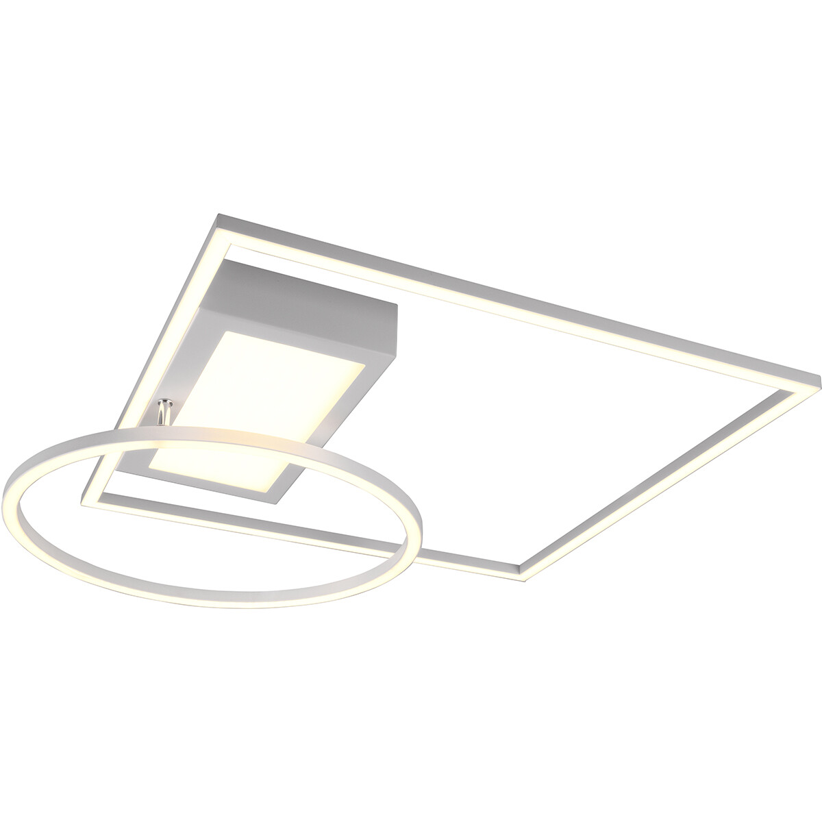 LED Plafondlamp - Plafondverlichting - Trion Dowino - 33W - Aanpasbare Kleur - Afstandsbediening - Dimbaar - Vierkant - Mat Wit - Aluminium