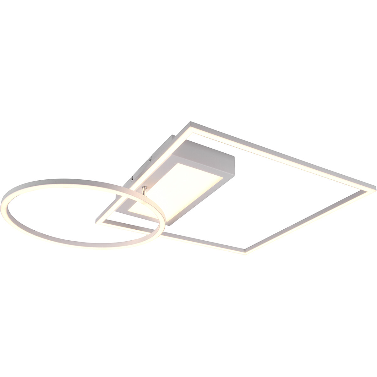 LED Plafondlamp - Plafondverlichting - Trion Dowino - 33W - Aanpasbare Kleur - Afstandsbediening - Dimbaar - Vierkant - Mat Wit - Aluminium