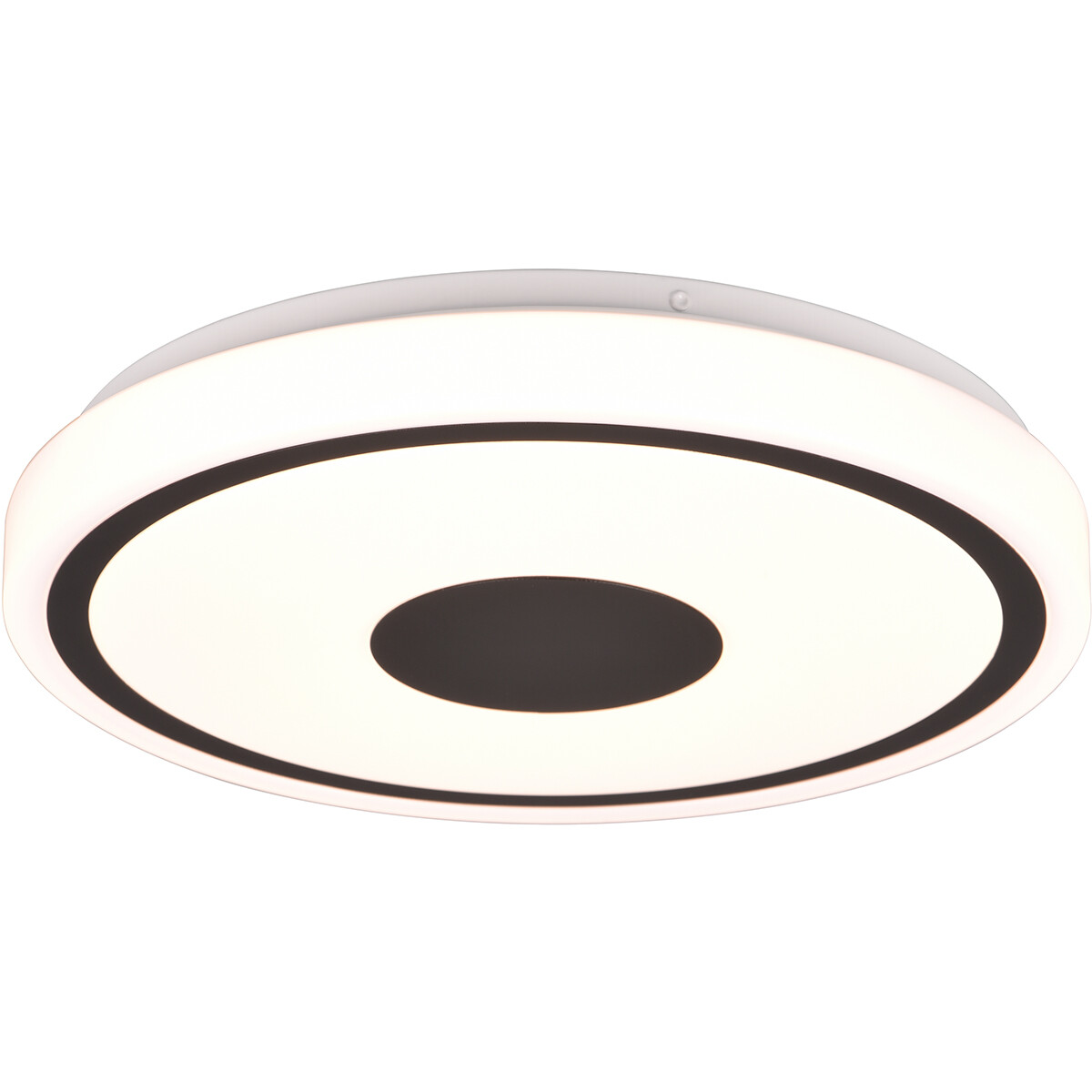 LED Plafondlamp - Plafondverlichting - Trion Duna - 16W - Warm Wit 3000K - Rond - Mat Zwart - Kunststof