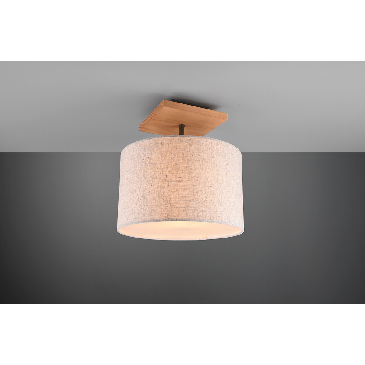 LED Plafondlamp - Plafondverlichting - Trion Elmas - E27 Fitting - Rond - Antiek Nikkel - Aluminium