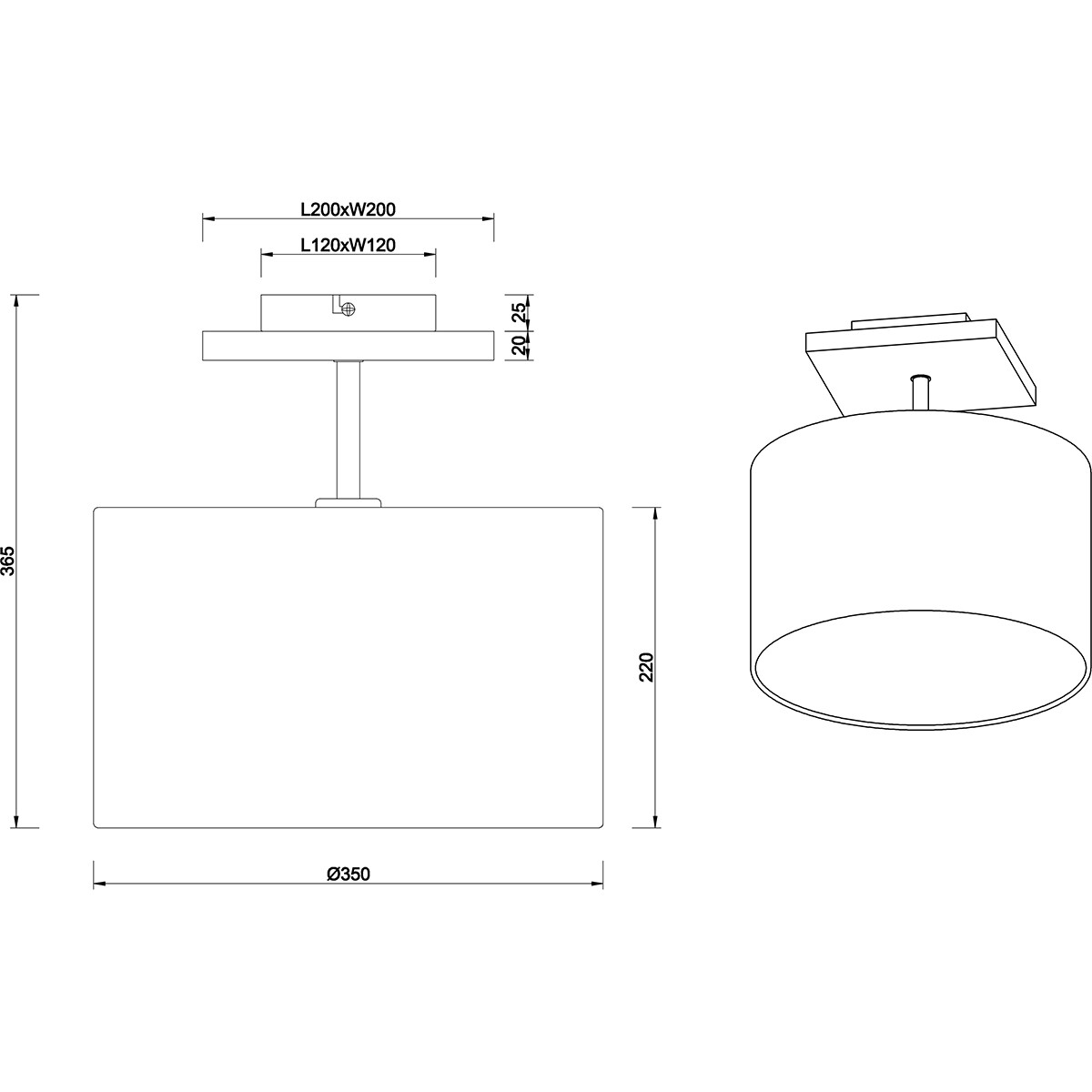 LED Plafondlamp - Plafondverlichting - Trion Elmas - E27 Fitting - Rond - Antiek Nikkel - Aluminium