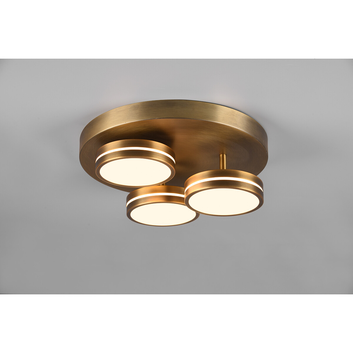 LED Plafondlamp - Plafondverlichting - Trion Franco - 25.5W - Warm Wit 3000K - 3-lichts - Dimbaar - Rond - Oud Brons - Aluminium