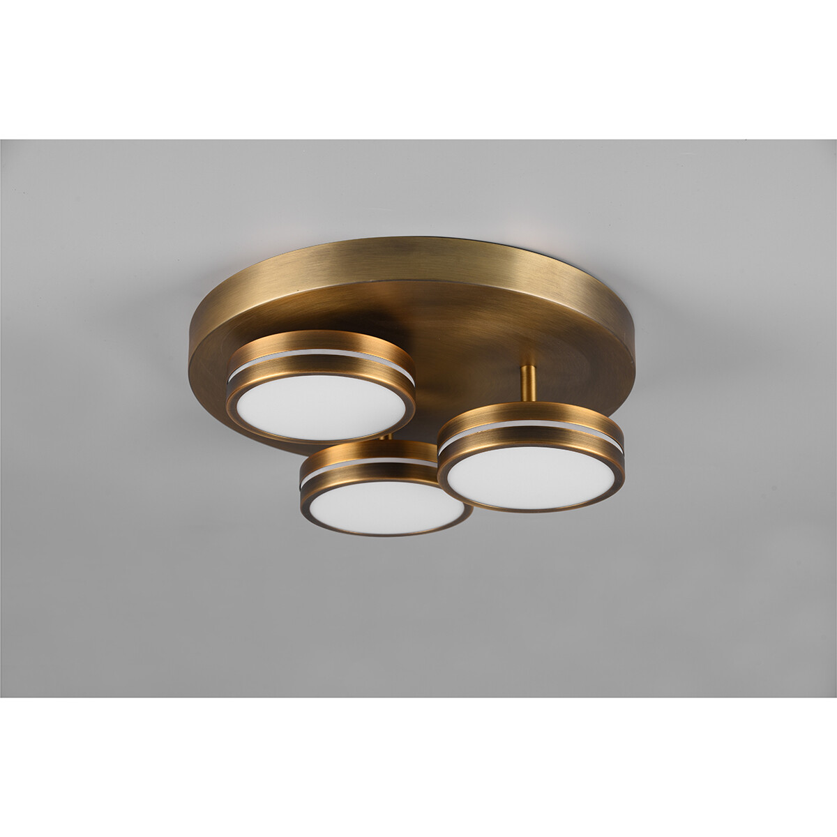 LED Plafondlamp - Plafondverlichting - Trion Franco - 25.5W - Warm Wit 3000K - 3-lichts - Dimbaar - Rond - Oud Brons - Aluminium