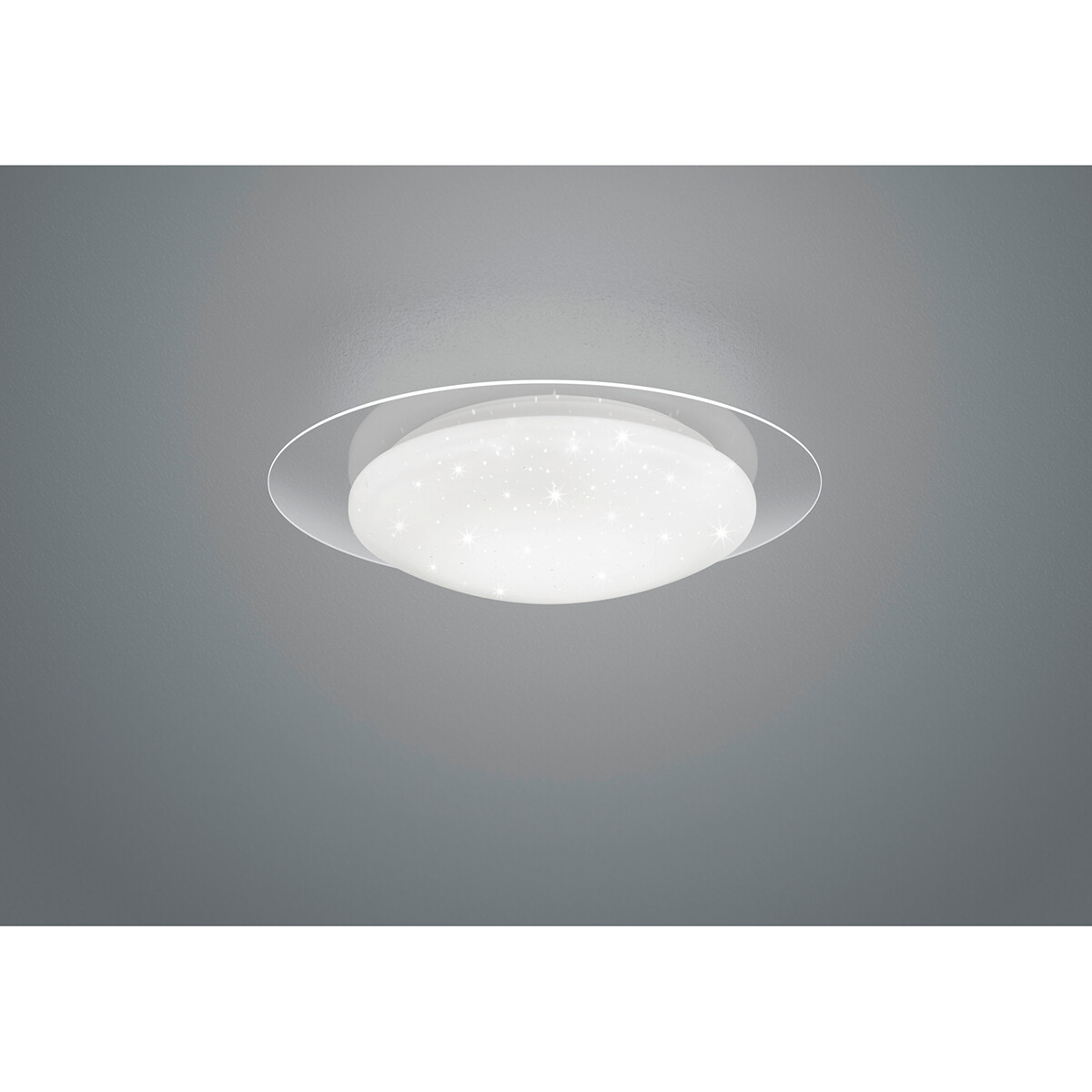 LED Plafondlamp - Plafondverlichting - Trion Frida - 18W - Aanpasbare Kleur - Afstandsbediening - Sterlicht - Dimbaar - Rond - Mat Wit - Kunststof