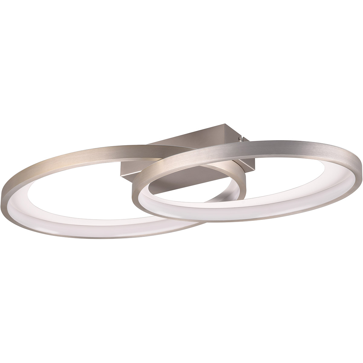 LED Plafondlamp - Plafondverlichting - Trion Gela - 25W - Warm Wit 3000K - Rond - Mat Nikkel - Metaal