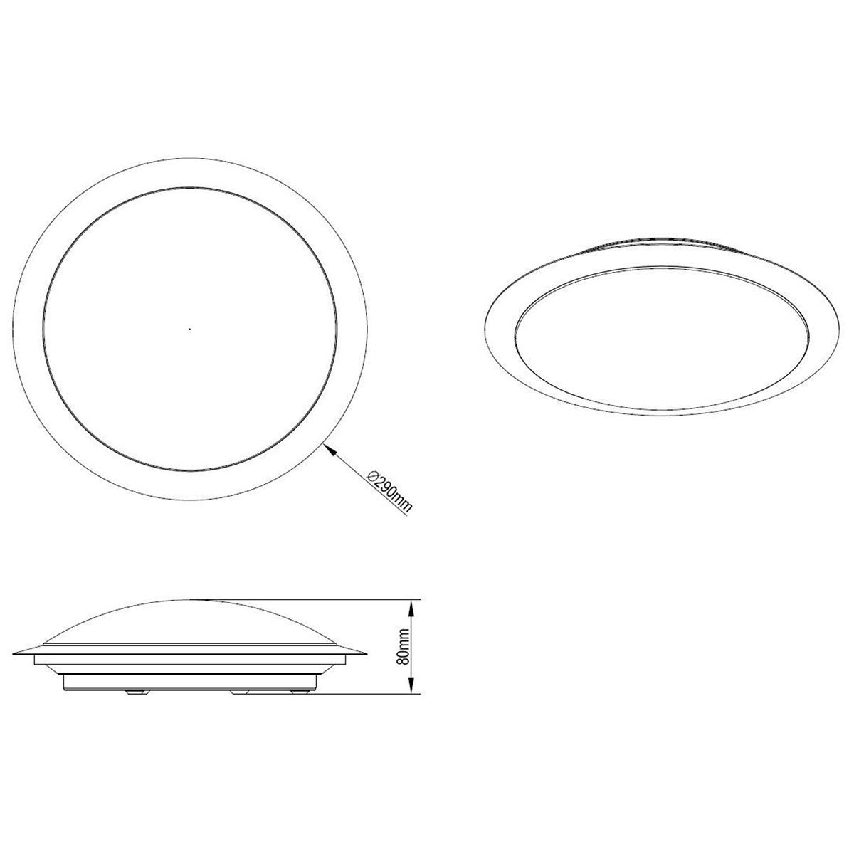 LED Plafondlamp - Plafondverlichting - Trion Ginzon - 9W - Warm Wit 3000K - Dimbaar - Rond - Mat Titaan - Aluminium