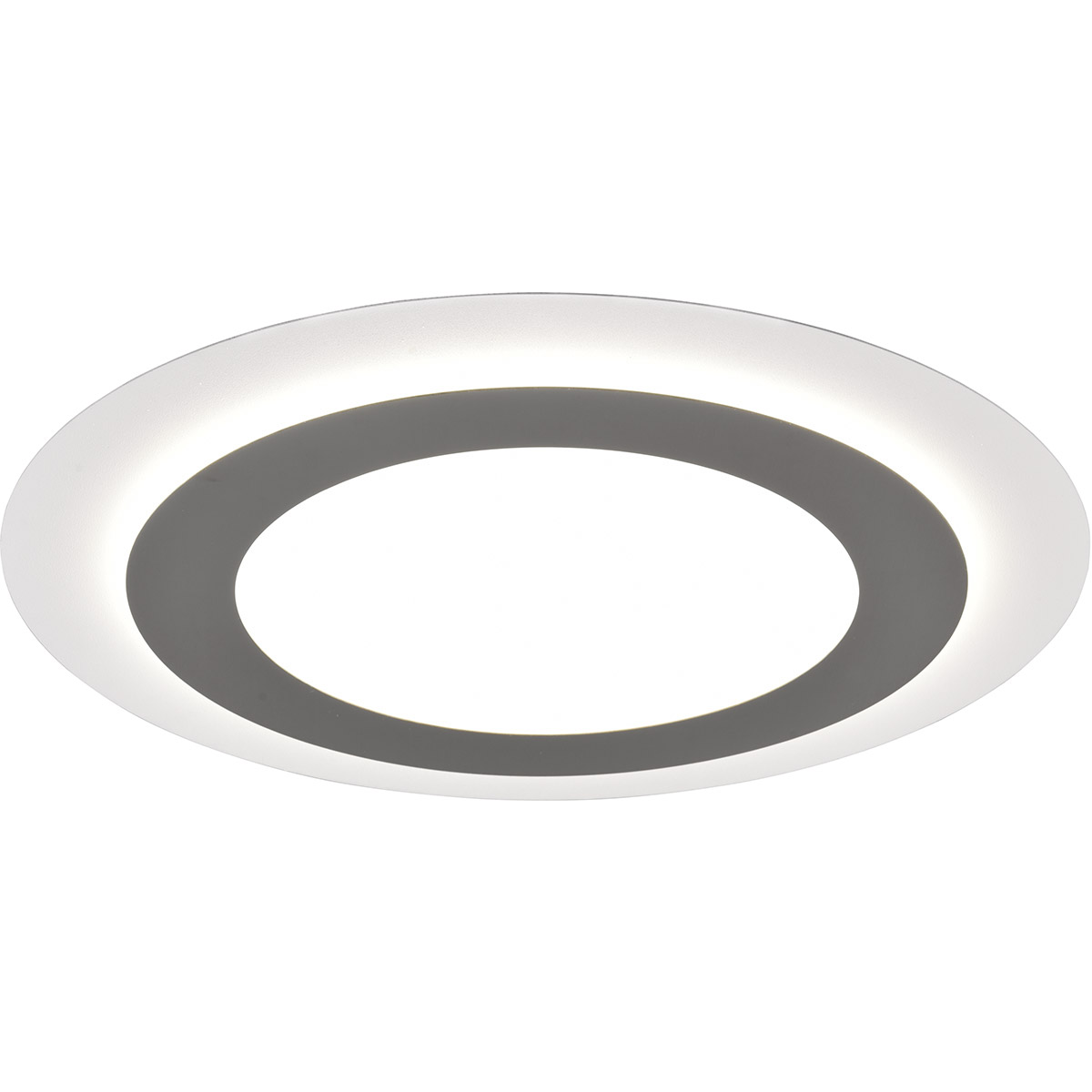 LED Plafondlamp - Plafondverlichting - Trion Groan - 42W - Aanpasbare Kleur - Afstandsbediening - Dimbaar - Rond - Mat Nikkel - Metaal