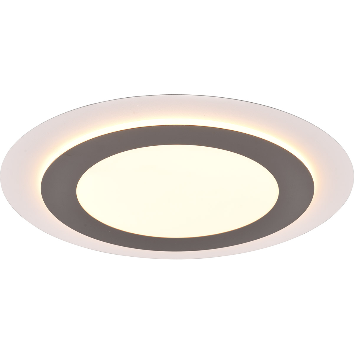 LED Plafondlamp - Plafondverlichting - Trion Groan - 42W - Aanpasbare Kleur - Afstandsbediening - Dimbaar - Rond - Mat Nikkel - Metaal