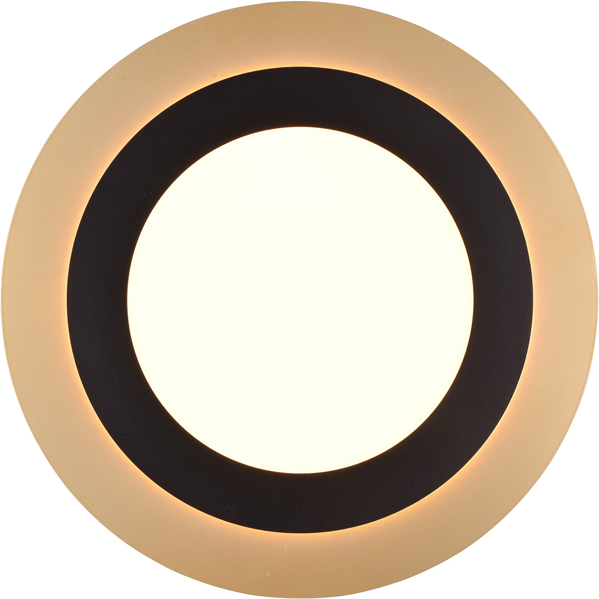 LED Plafondlamp - Plafondverlichting - Trion Groan - 42W - Aanpasbare Kleur - Afstandsbediening - Dimbaar - Rond - Zwart Goud - Metaal