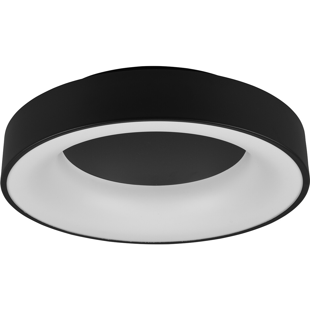 LED Plafondlamp - Plafondverlichting - Trion Gurano - 27W - Warm Wit 3000K - Dimbaar - Rond - Mat Zwart - Aluminium