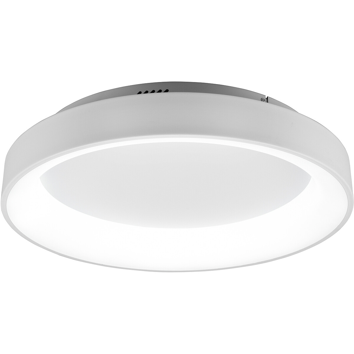 LED Plafondlamp - Plafondverlichting - Trion Gurano - 48W - Aanpasbare Kleur - Afstandsbediening - Dimbaar - Rond - Mat Wit - Aluminium