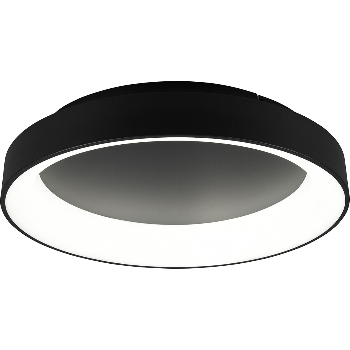 LED Plafondlamp - Plafondverlichting - Trion Gurano - 48W - Aanpasbare Kleur - Afstandsbediening - Dimbaar - Rond - Mat Zwart - Aluminium