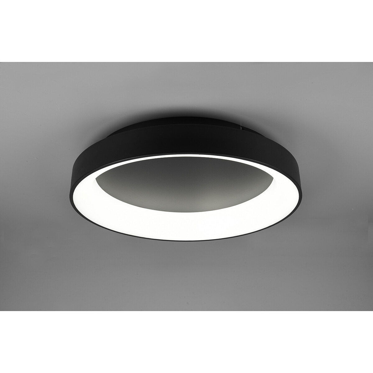 LED Plafondlamp - Plafondverlichting - Trion Gurano - 48W - Aanpasbare Kleur - Afstandsbediening - Dimbaar - Rond - Mat Zwart - Aluminium