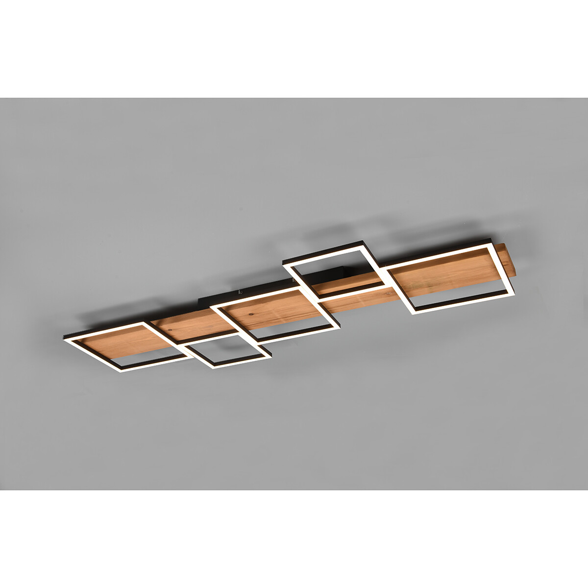 LED Plafondlamp - Plafondverlichting - Trion Harla - 42W - Warm Wit 3000K -  Dimbaar - Rechthoek - Mat Zwart - Aluminium