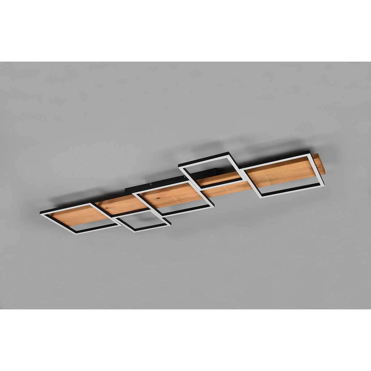 LED Plafondlamp - Plafondverlichting - Trion Harla - 42W - Warm Wit 3000K -  Dimbaar - Rechthoek - Mat Zwart - Aluminium