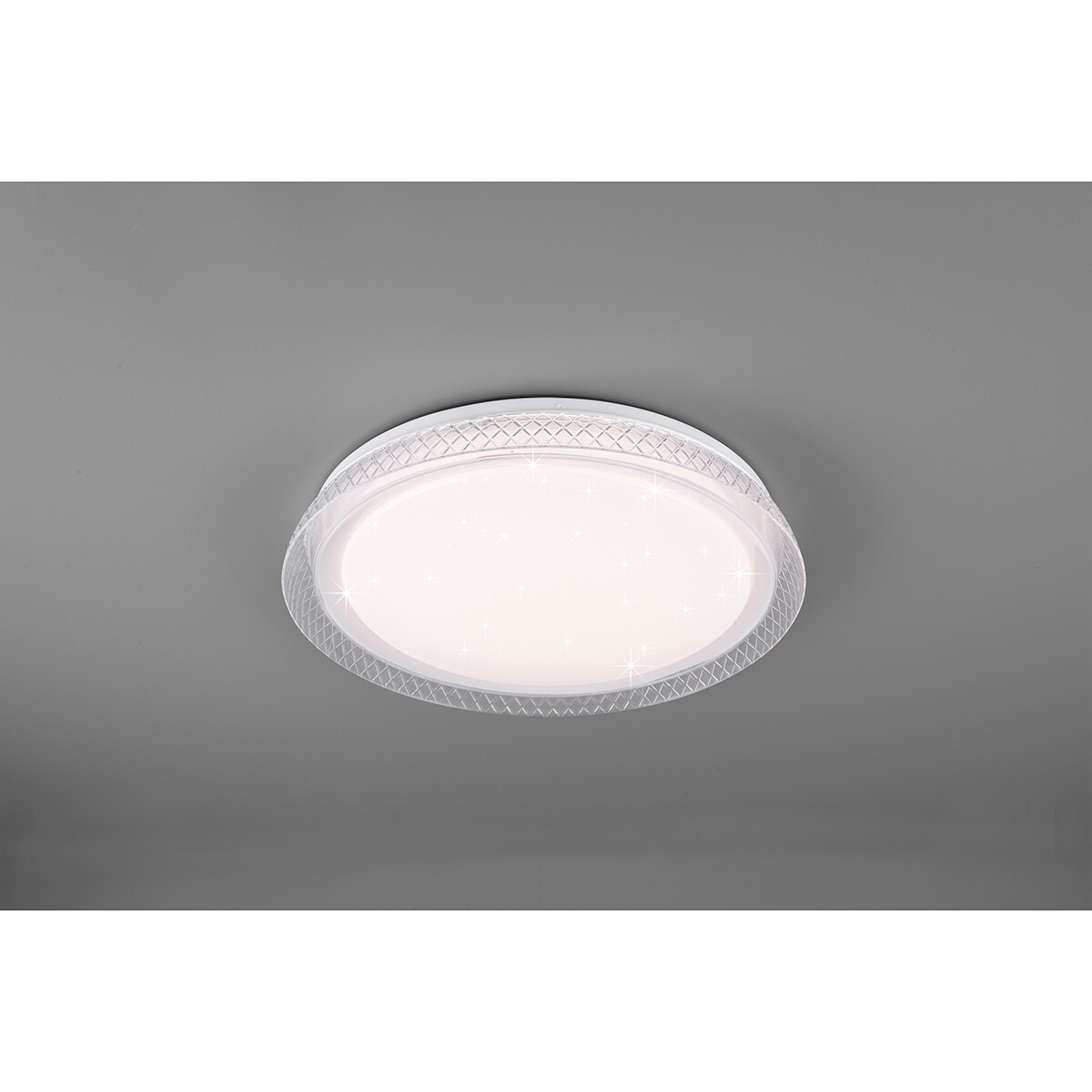 LED Plafondlamp - Plafondverlichting - Trion Heral - 18W - Aanpasbare Kleur - Afstandsbediening - Dimbaar - Sterlicht - Rond - Mat Wit - Kunststof