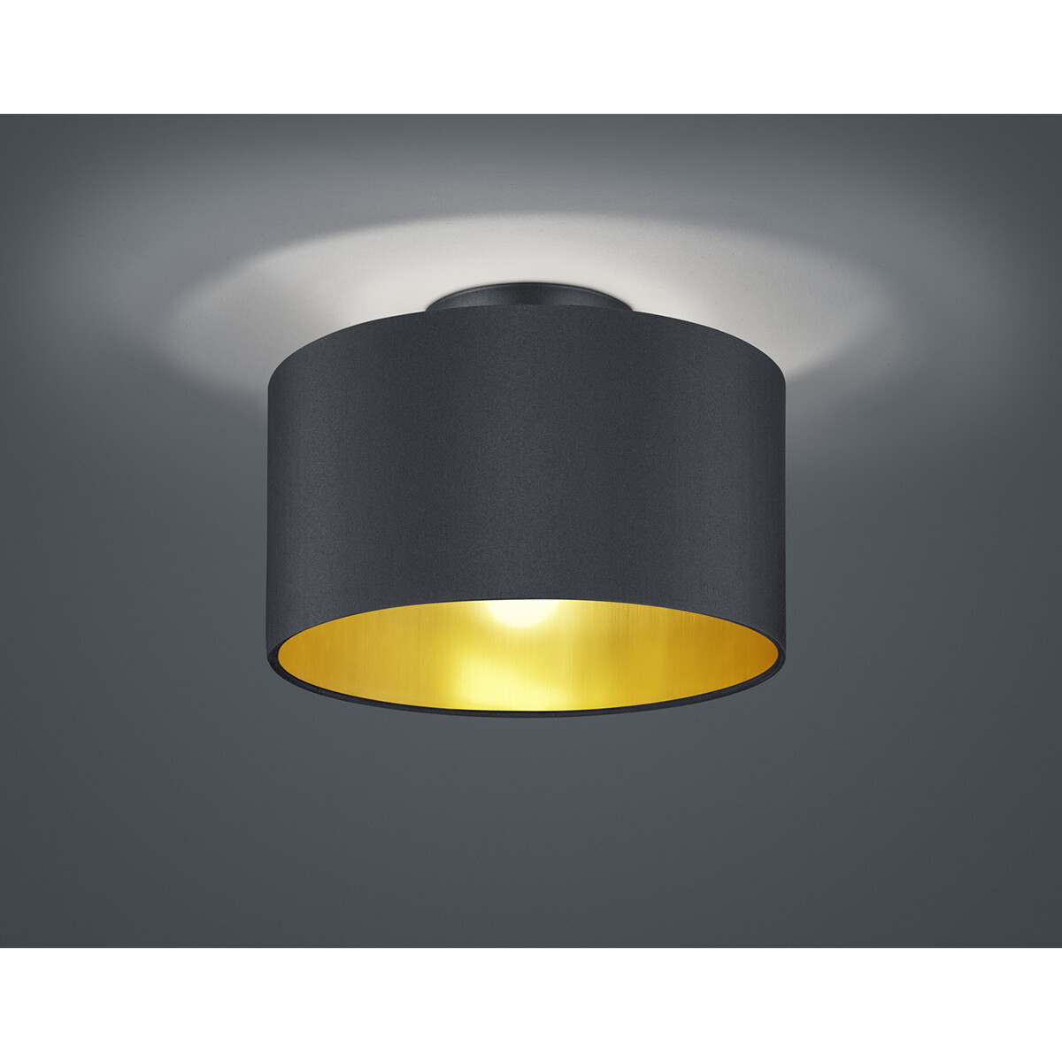 LED Plafondlamp - Plafondverlichting - Trion Hostons - E14 Fitting - Rond - Mat Zwart - Aluminium