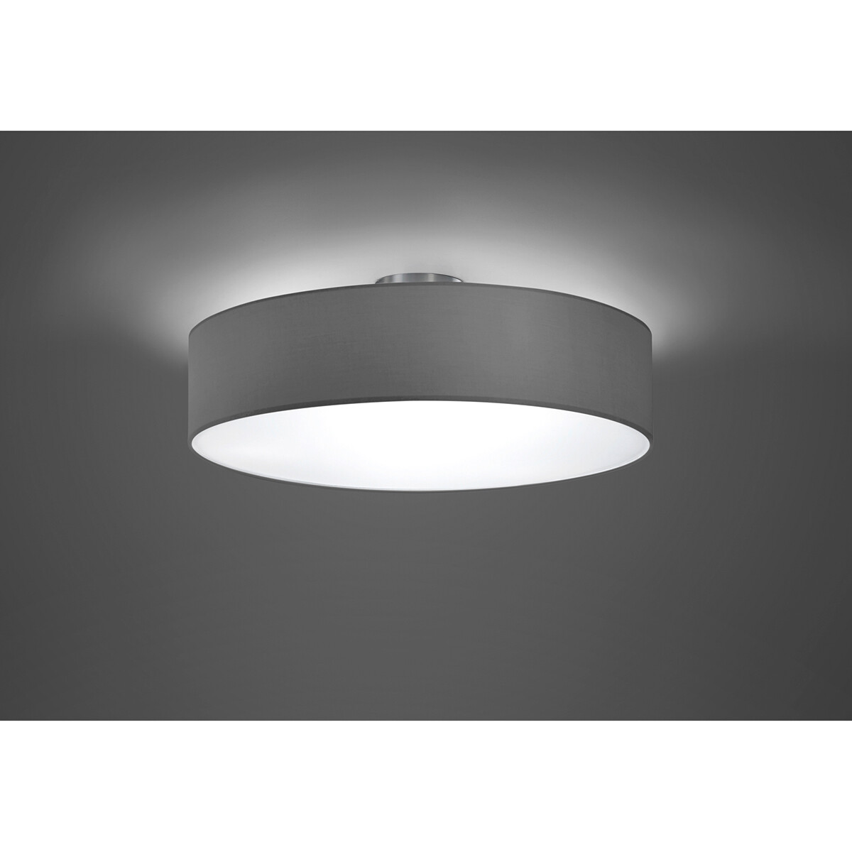 LED Plafondlamp - Plafondverlichting - Trion Hotia - E27 Fitting - 3-lichts - Rond - Mat Grijs - Aluminium