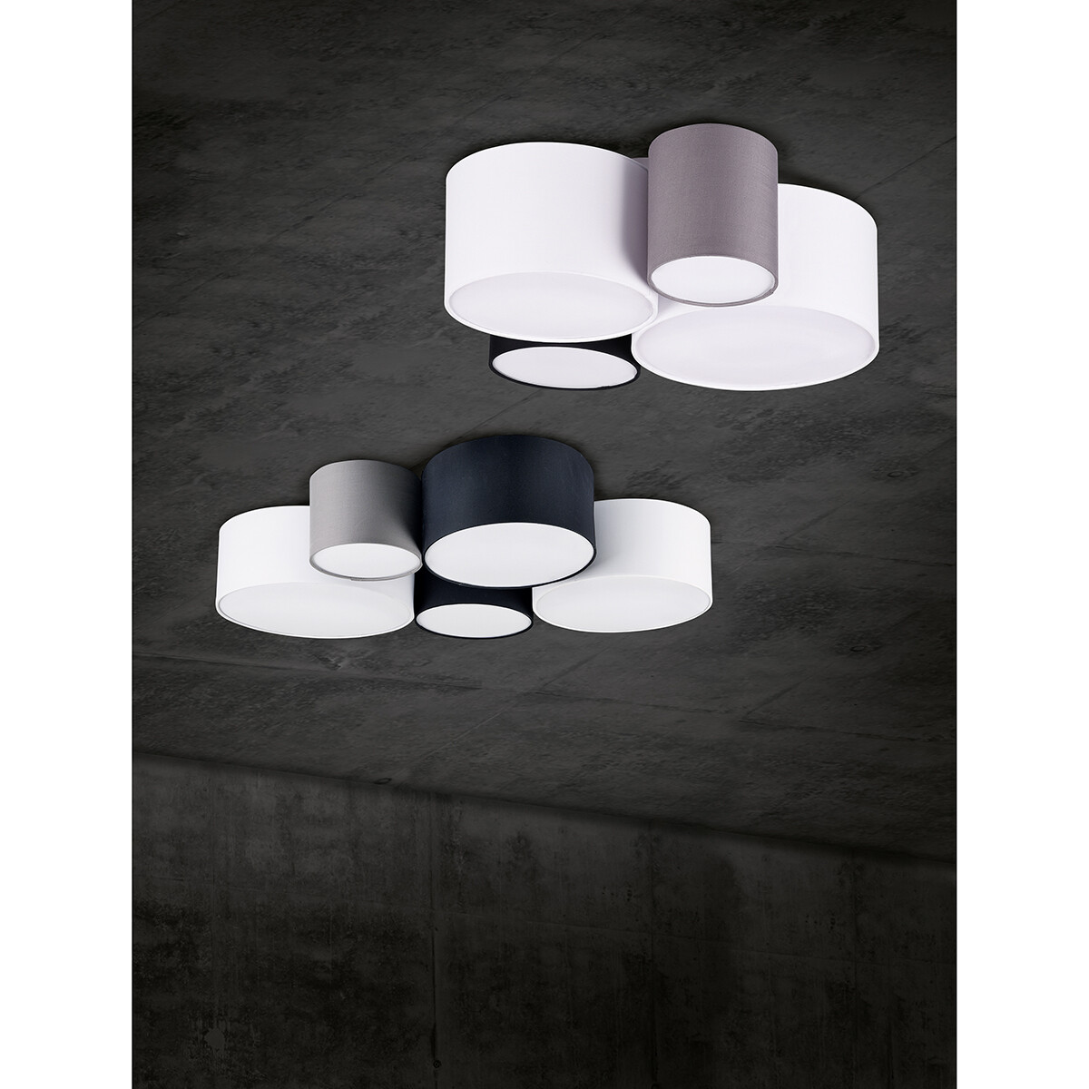 LED Plafondlamp - Plafondverlichting - Trion Hotia - E27 Fitting - 4-lichts - Rond - Meerkleurig - Aluminium