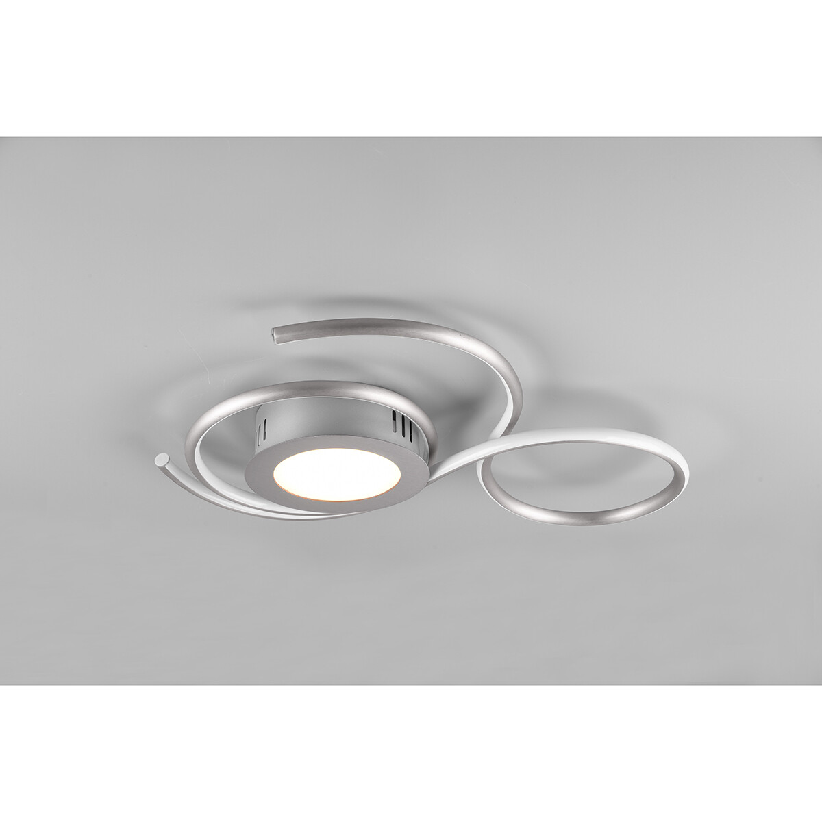 LED Plafondlamp - Plafondverlichting - Trion Jivino - 36W - Aanpasbare Kleur - Dimbaar - Rond - Mat Nikkel - Aluminium