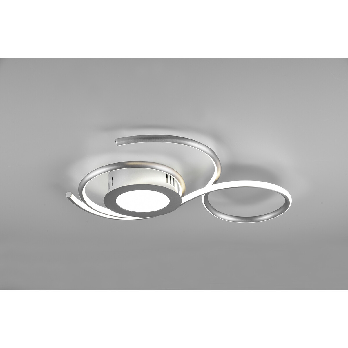 LED Plafondlamp - Plafondverlichting - Trion Jivino - 36W - Aanpasbare Kleur - Dimbaar - Rond - Mat Nikkel - Aluminium