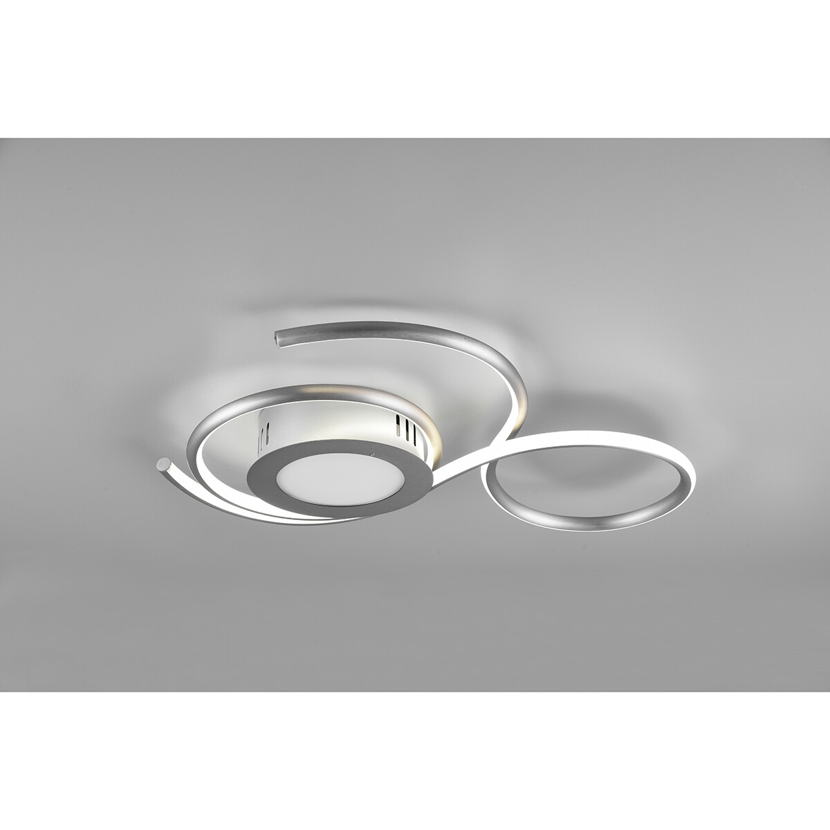 LED Plafondlamp - Plafondverlichting - Trion Jivino - 36W - Aanpasbare Kleur - Dimbaar - Rond - Mat Nikkel - Aluminium