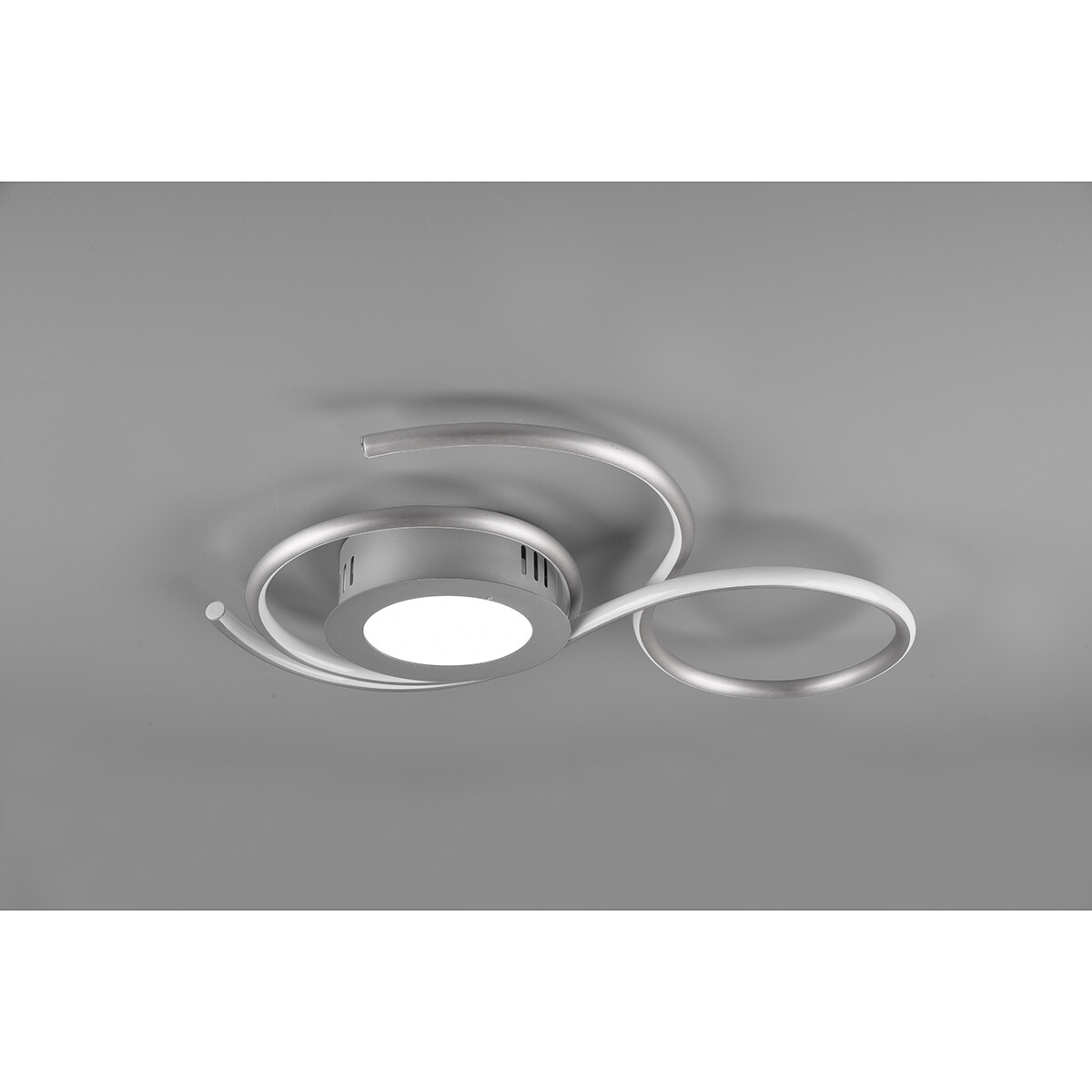 LED Plafondlamp - Plafondverlichting - Trion Jivino - 36W - Aanpasbare Kleur - Dimbaar - Rond - Mat Nikkel - Aluminium