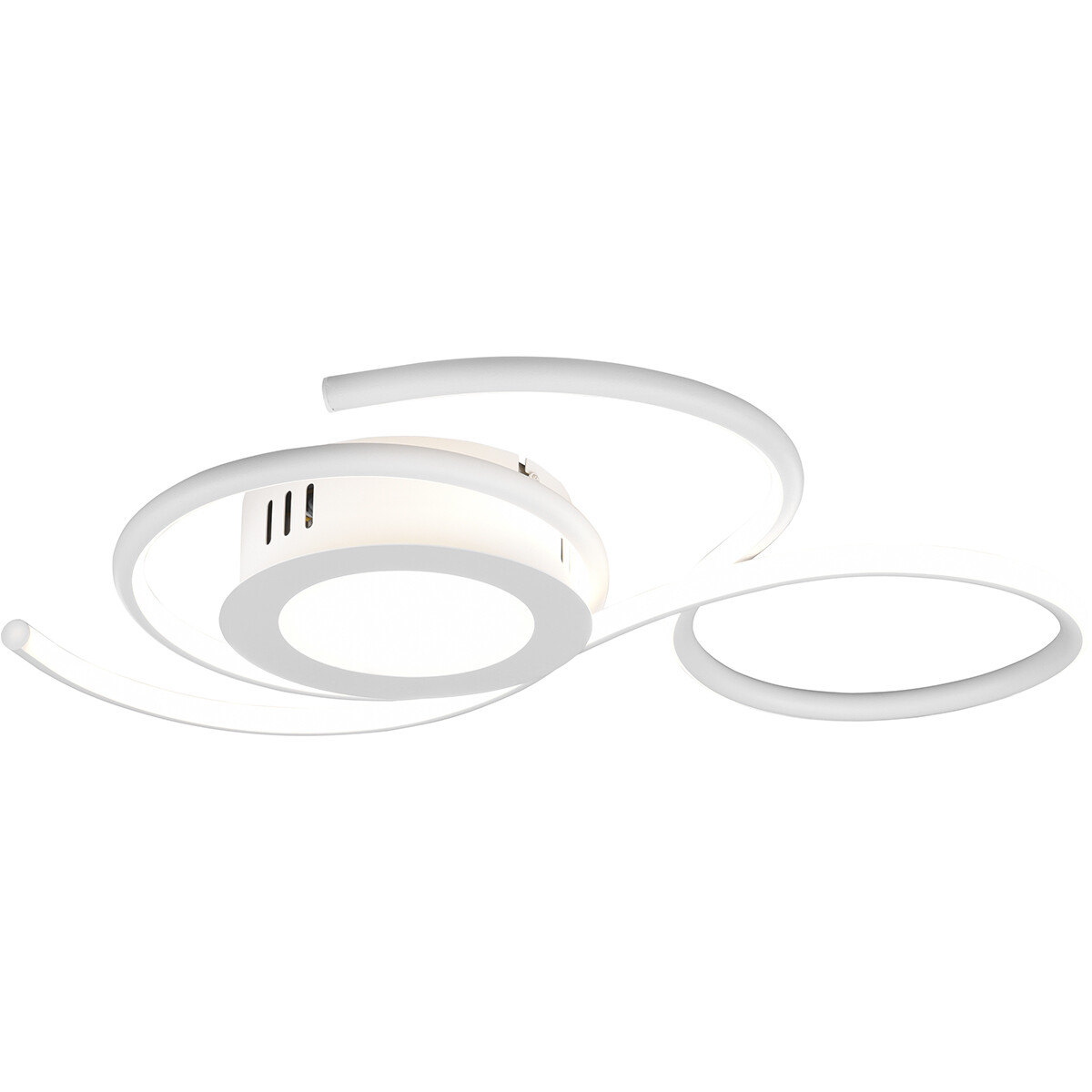 LED Plafondlamp - Plafondverlichting - Trion Jivino - 36W - Aanpasbare Kleur - Dimbaar - Rond - Mat Wit - Aluminium