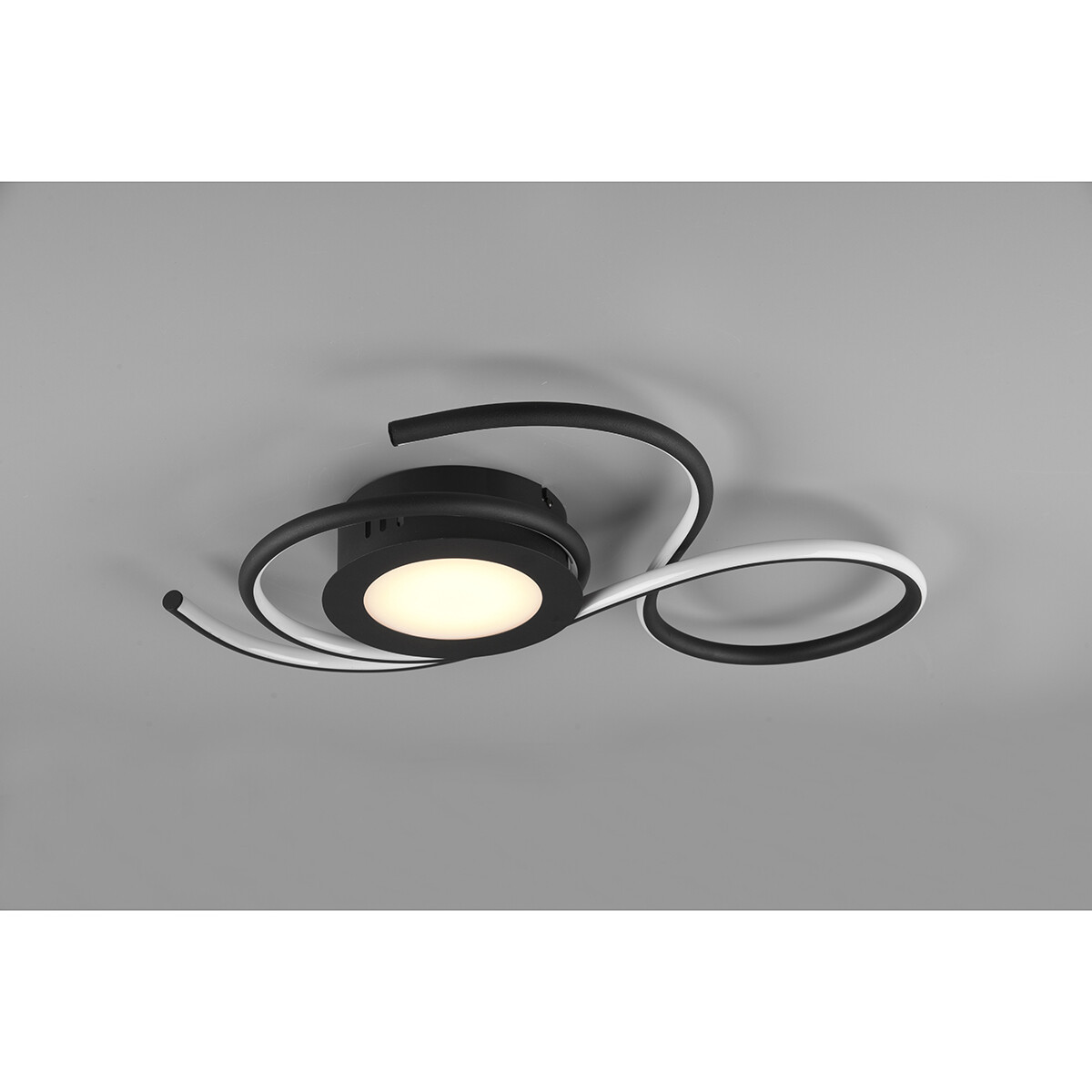 LED Plafondlamp - Plafondverlichting - Trion Jivino - 36W - Aanpasbare Kleur - Dimbaar - Rond - Mat Zwart - Aluminium