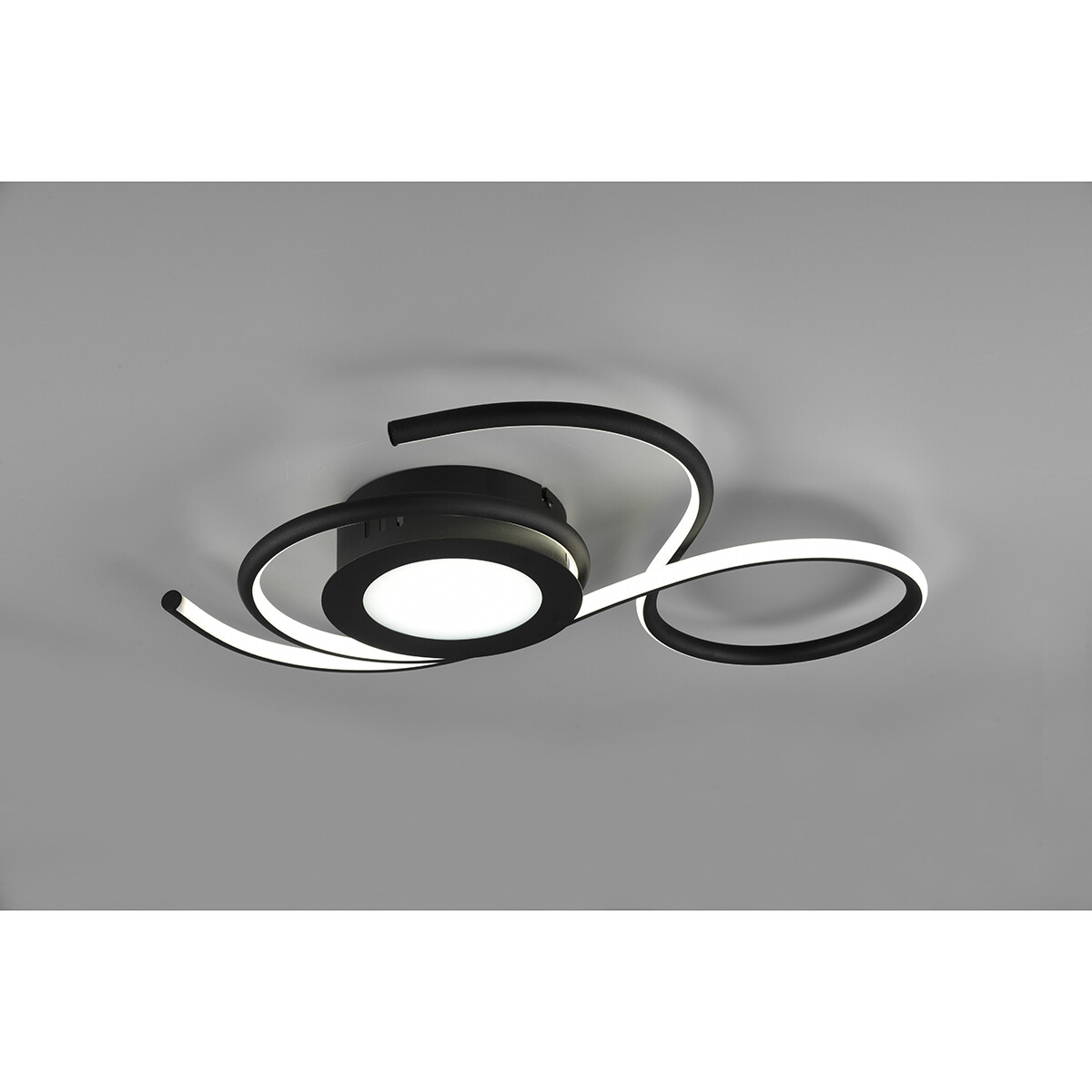 LED Plafondlamp - Plafondverlichting - Trion Jivino - 36W - Aanpasbare Kleur - Dimbaar - Rond - Mat Zwart - Aluminium